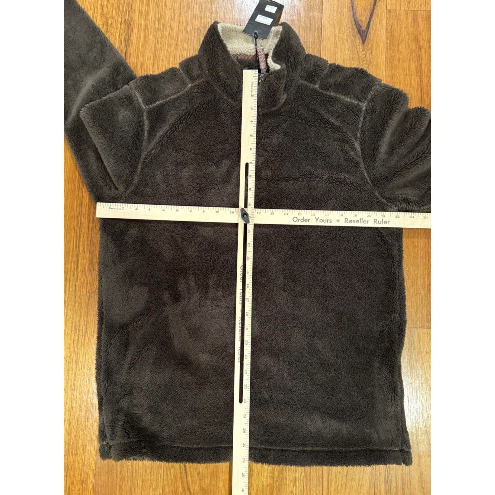 Vintage True Grit Mens M Brown Sherpa Fleece Pull Over 1/4 Zip Up Long Sleeve Sweater Size US M / EU 48-50 / 2 - 7 Thumbnail