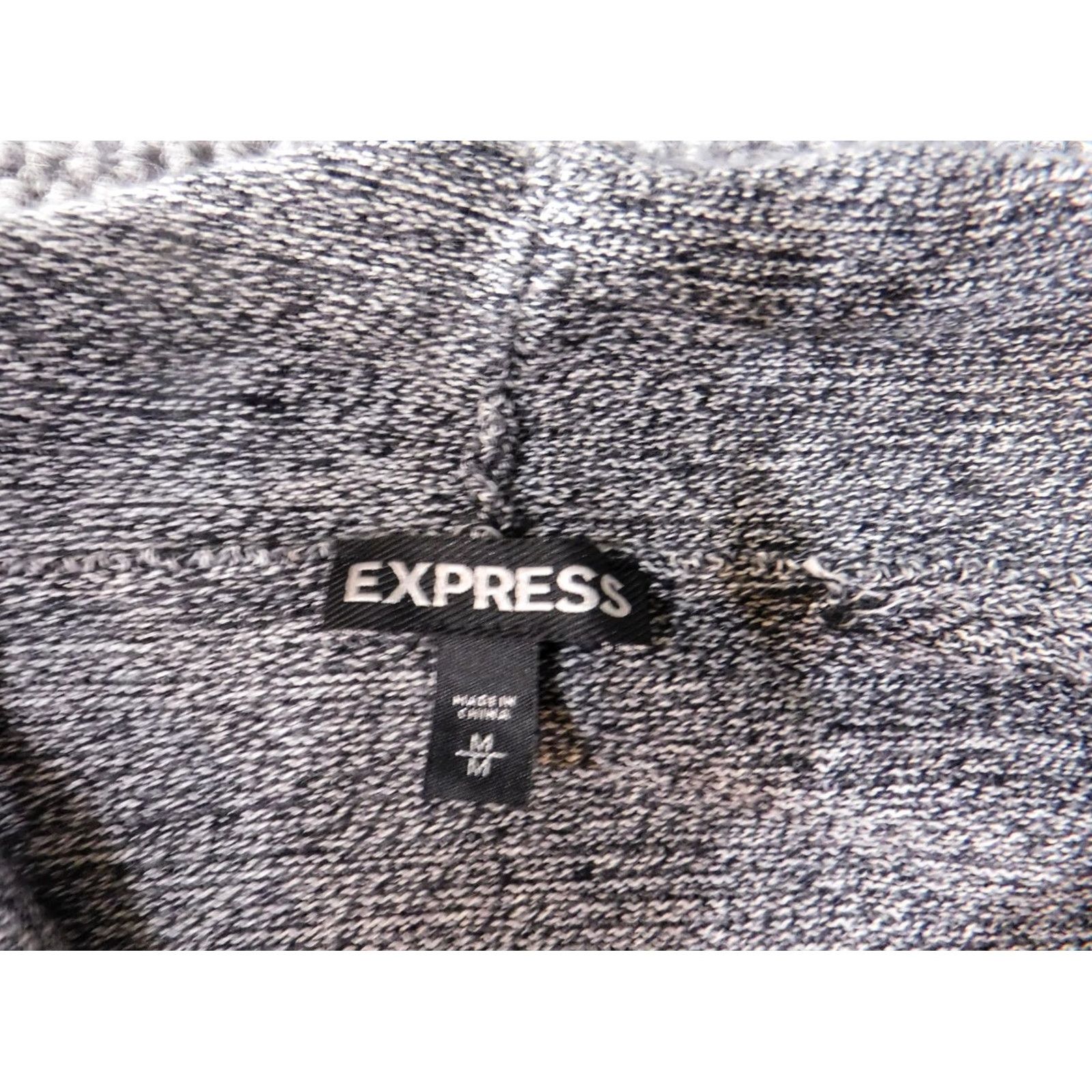 Express Express Cardigan Women Medium Gray Cotton Round Neck Long Sleeve Stretch Knit Size M / US 6-8 / IT 42-44 - 5 Thumbnail