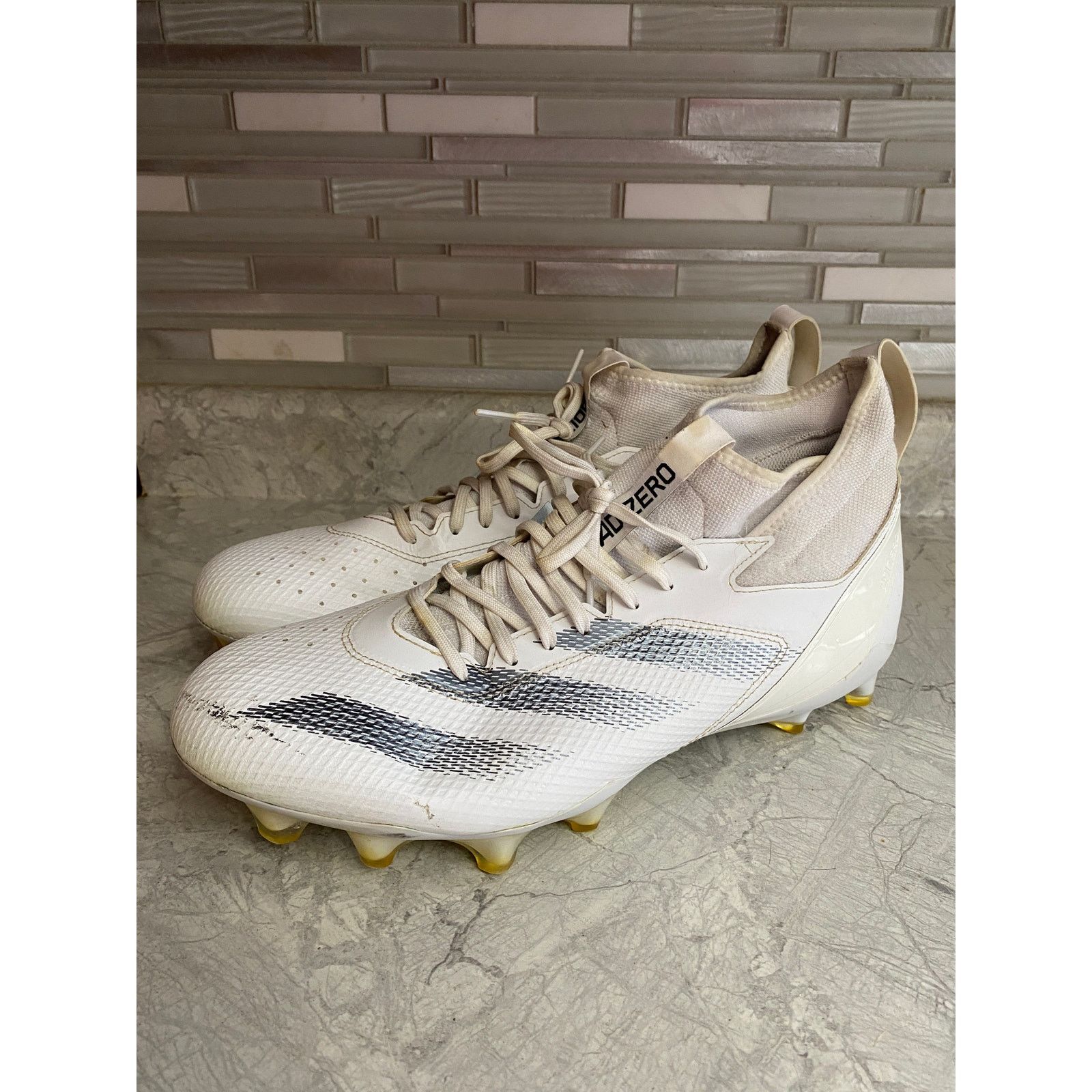 Adidas Adidas Adizero White and Gray Football Cleats Size 14 Size US 14 / EU 47 - 1 Thumbnail