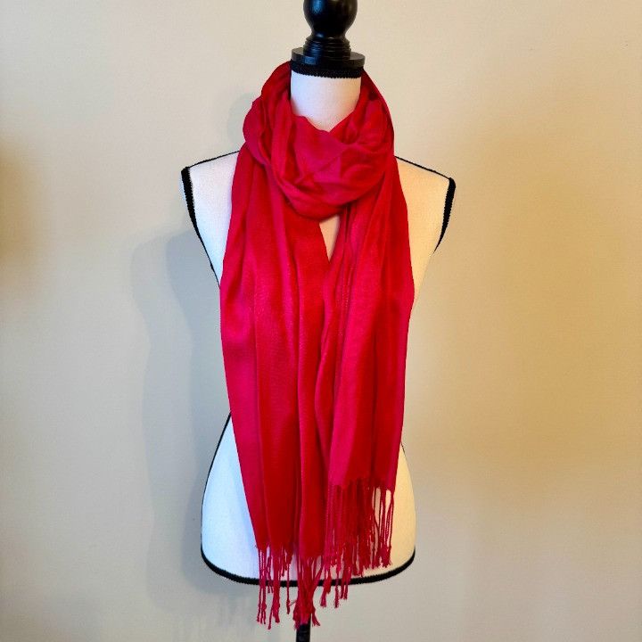 Other Women's Pink Pashmina Shawl Wrap with Fringe 78 x 25" Size ONE SIZE - 1 Thumbnail