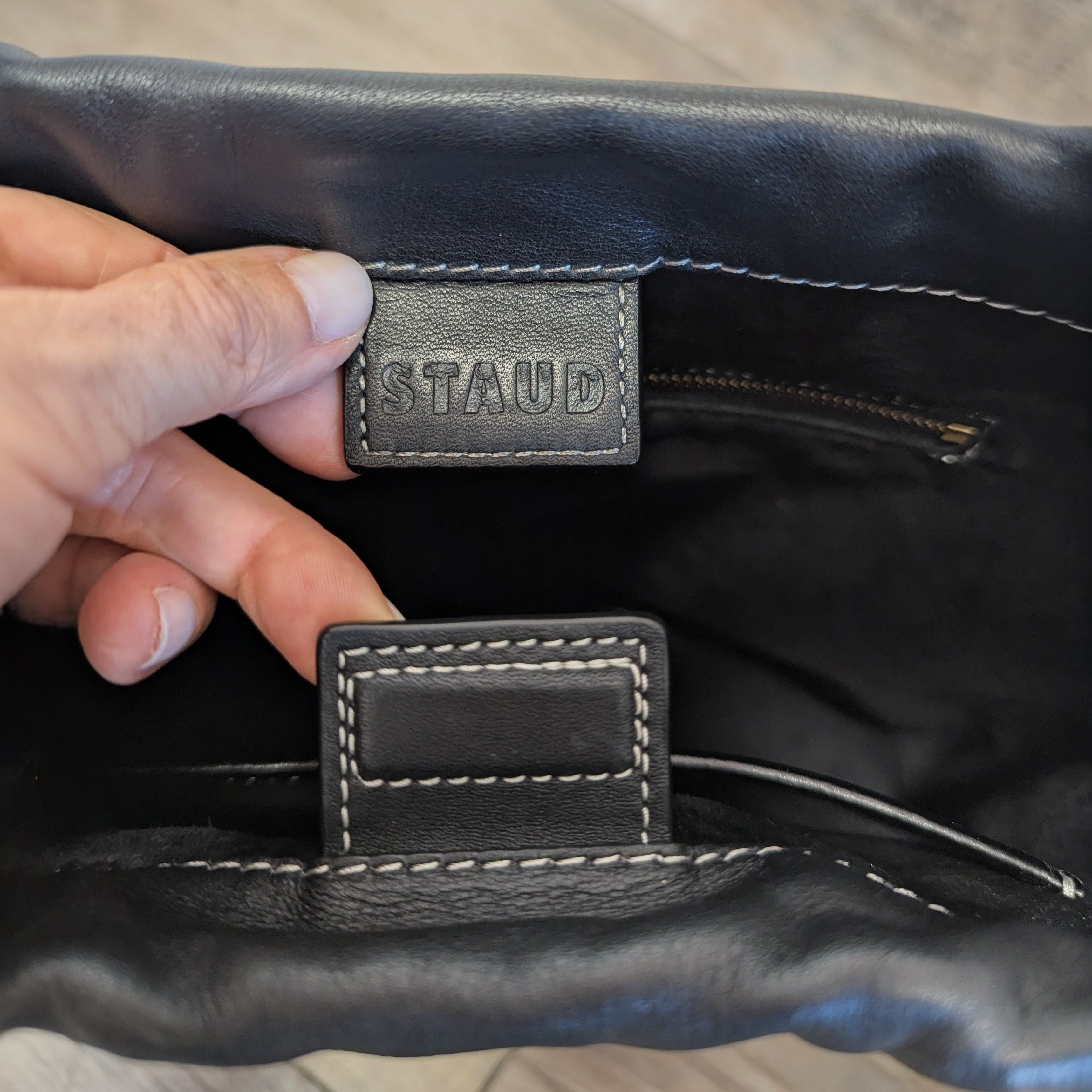 Staud STAUD Cinch Leather Bucket Bag in Black LIKE NEW Size ONE SIZE - 3 Thumbnail