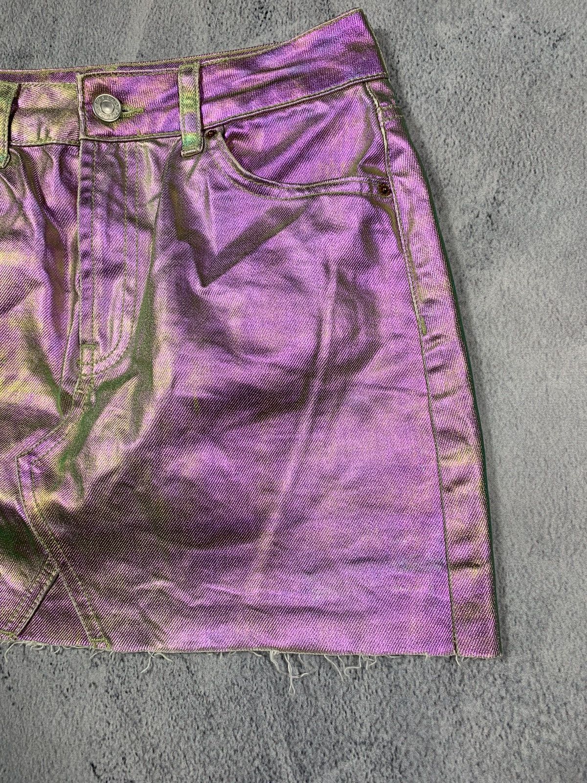 Japanese Brand × Vintage Vintage Y2K Gradient denim mini skirt avant garde size 28 Size 26" / US 2 / IT 38 - 3 Thumbnail