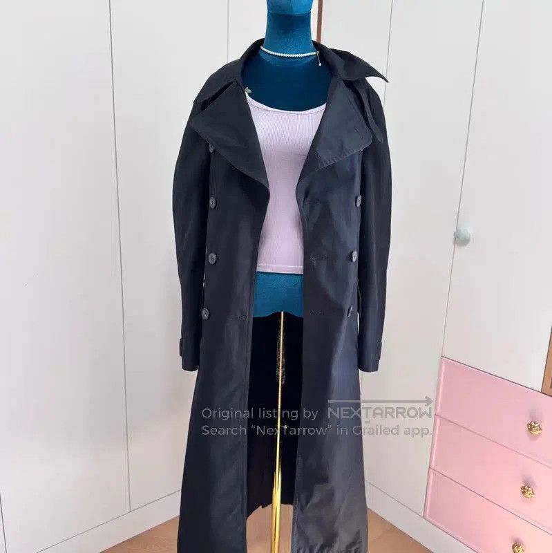 Yves Saint Laurent YSL Black Long Coat for Women . Size L / US 10 / IT 46 - 6 Thumbnail