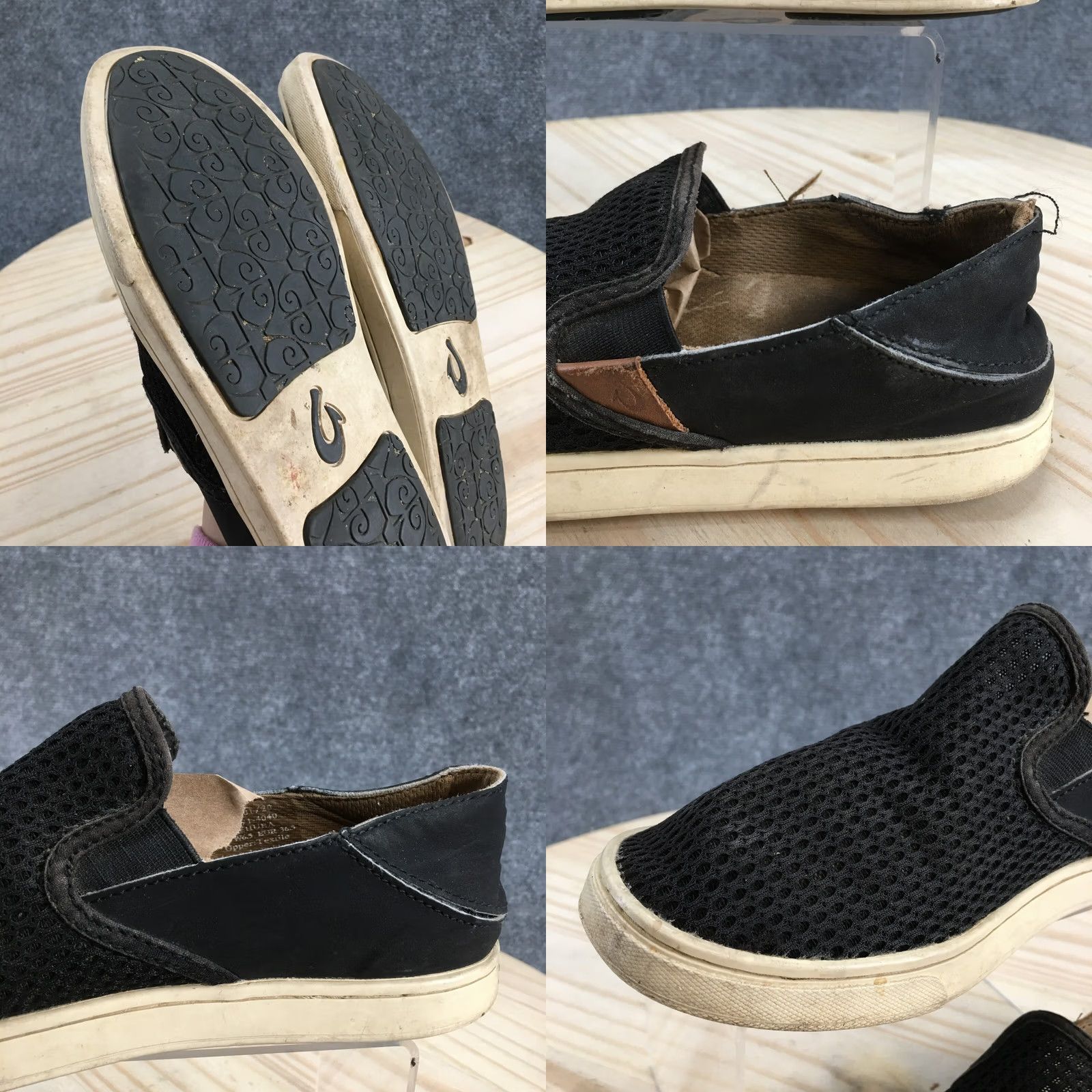 Olukai OluKai Womens 6.5 Pehuea Slip On Sneakers Black Canvas Low Top Round Toe Size M / US 6-8 / IT 42-44 - 9 Thumbnail