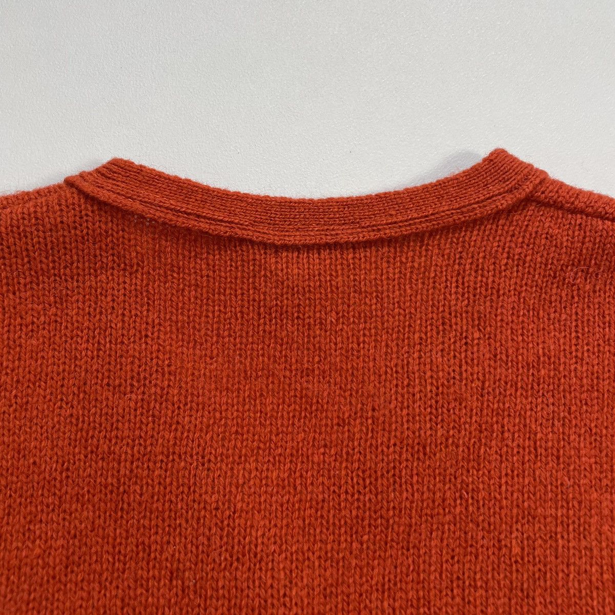 Dries Van Noten Patterned Sleeve Orange Wool Cardigan Size S / US 4 / IT 40 - 10 Thumbnail