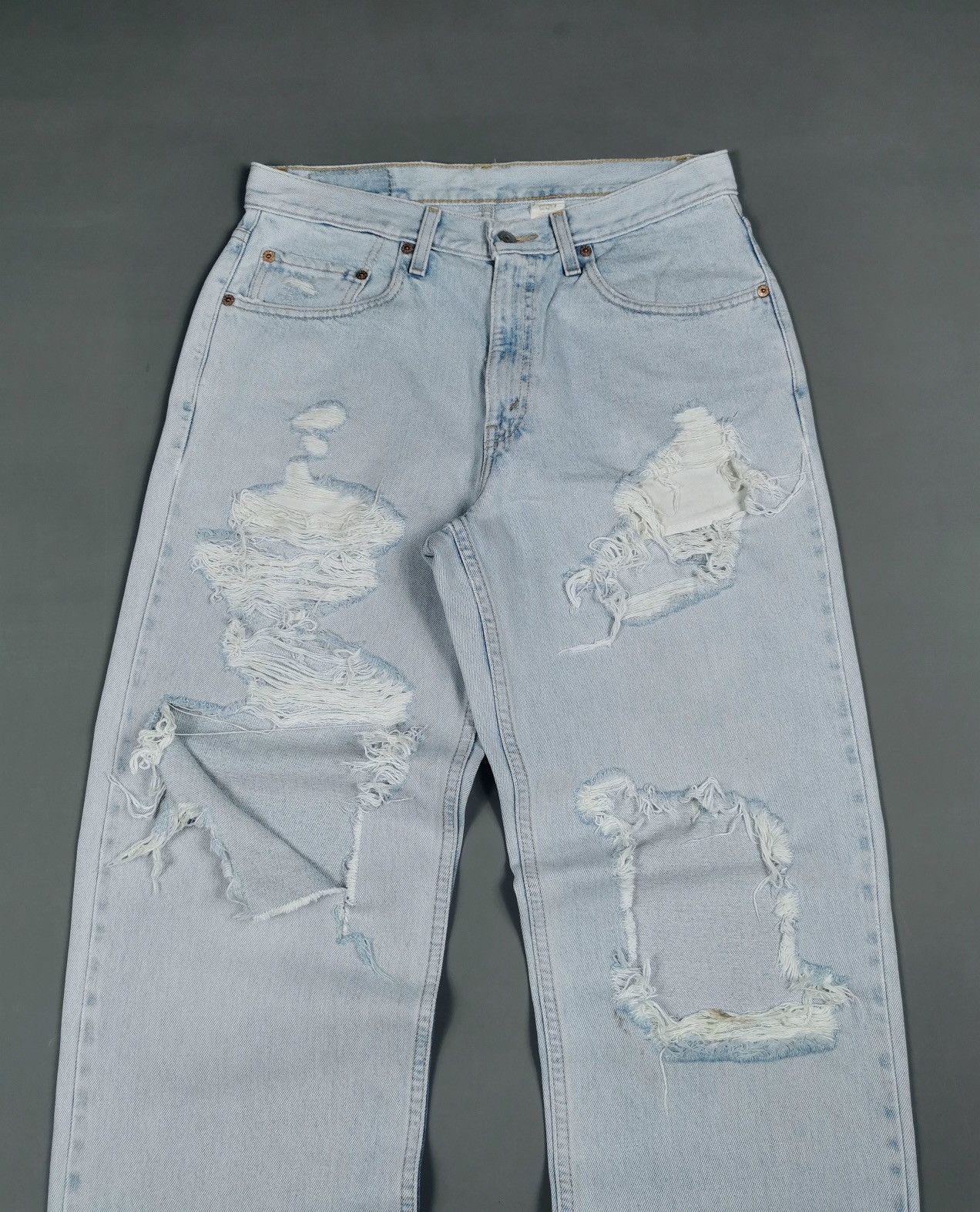 Levi's Vintage 90s Levis 550 Relaxed Fit Jeans Destroyed Grunge Size US 33 - 2 Thumbnail