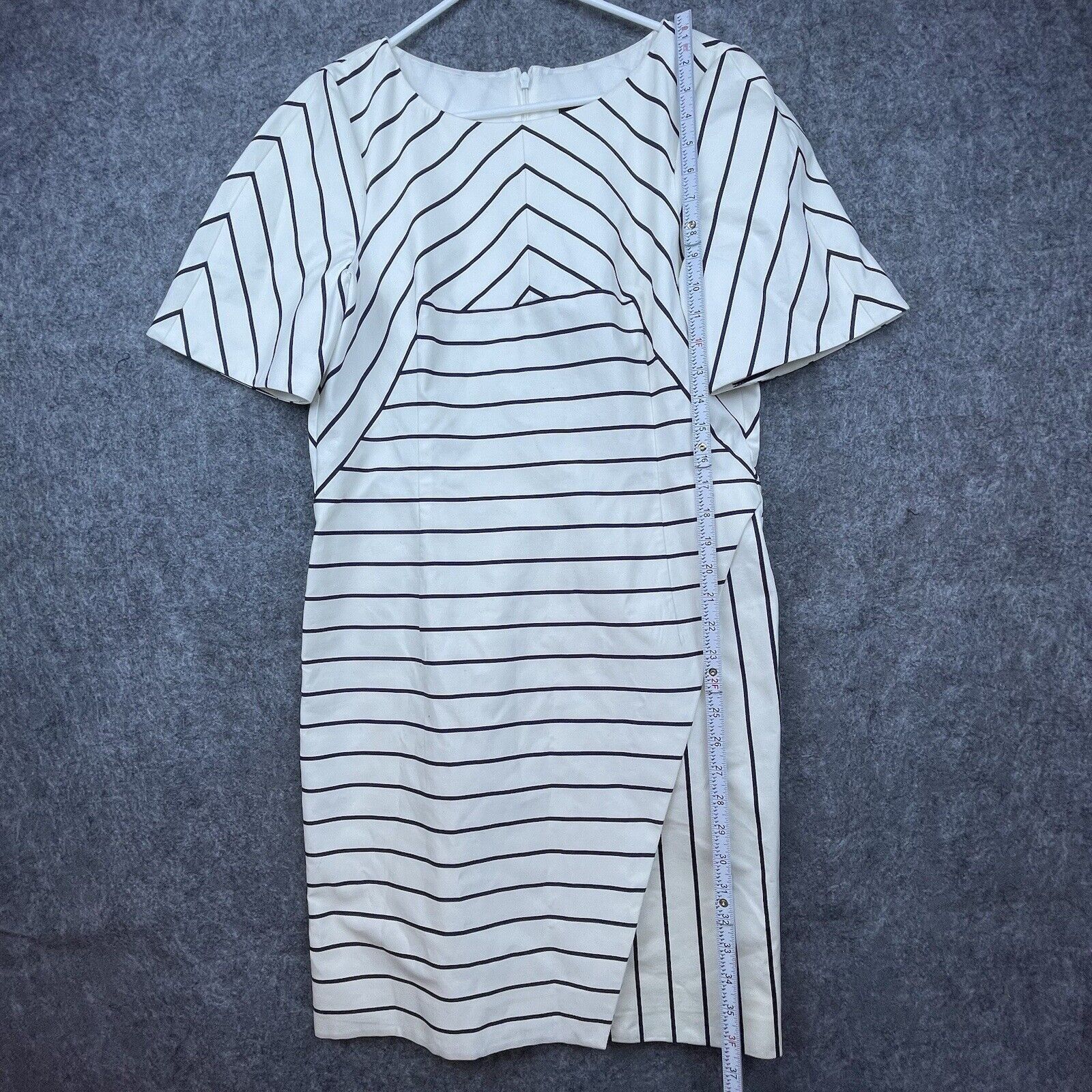 Karen Millen Karen Millen Dress Womens 10 White Navy Striped Nautical Size L / US 10 / IT 46 - 3 Thumbnail