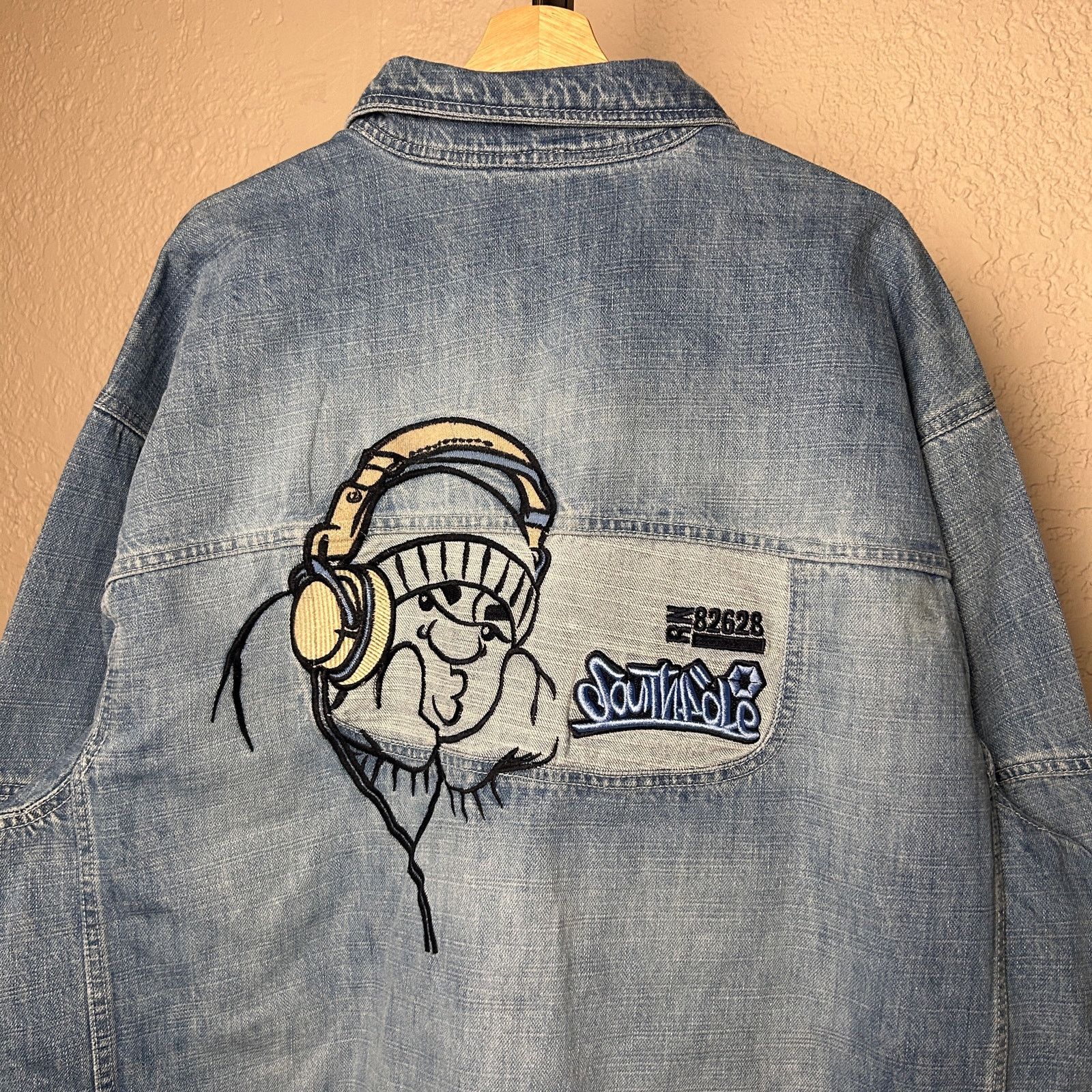 Southpole Southpole Embroidered Y2K NWT Light Wash Denim Jacket XL Size US XL / EU 56 / 4 - 2 Thumbnail