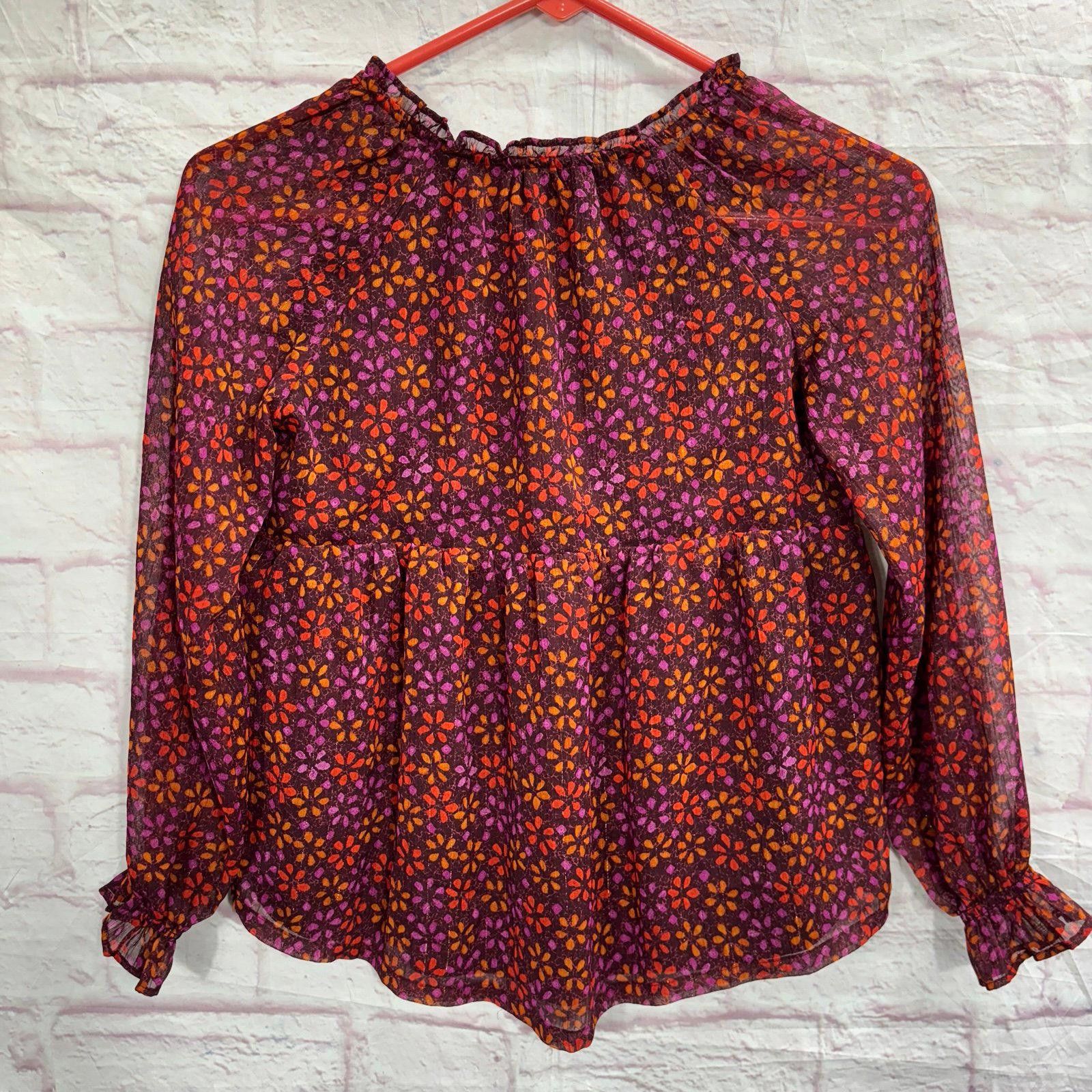 Old Navy Old Navy Floral Patterned Girls Large Long Sleeve Blouse Size L / US 10 / IT 46 - 6 Thumbnail