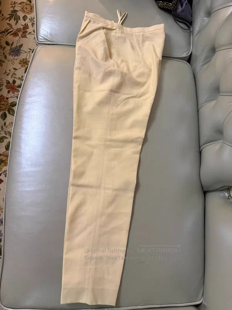Hermes Hermes Off-white women's trousers, 100% linen, lining 100% Size 25" / US 0 / IT 36 - 2 Thumbnail