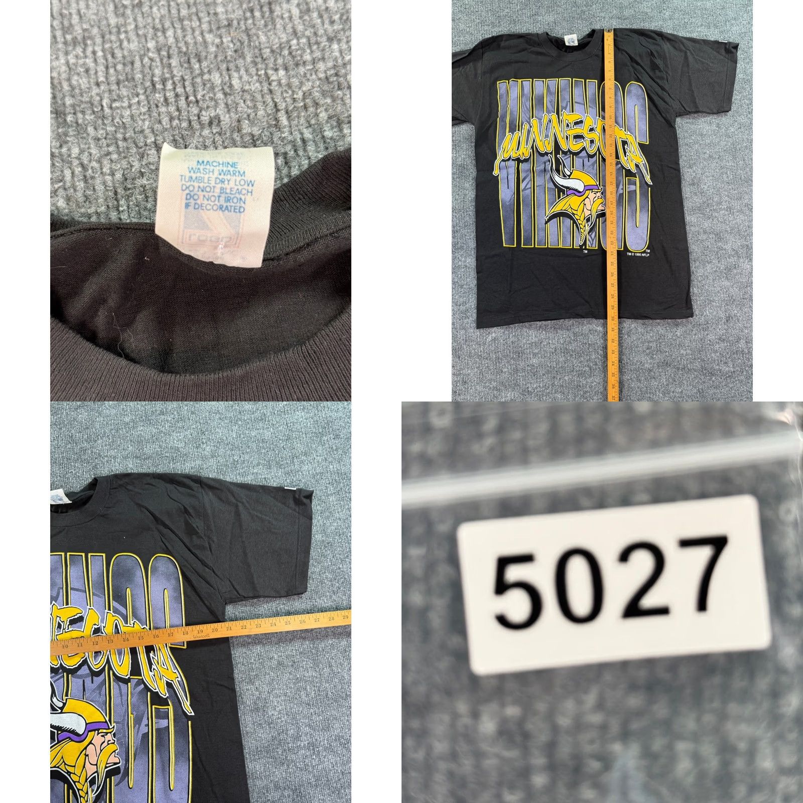 Logo 7 VINTAGE Logo 7 Minnesota Vikings T Shirt Mens L Black 1995 NFL Graphic Tee Size US L / EU 52-54 / 3 - 8 Thumbnail