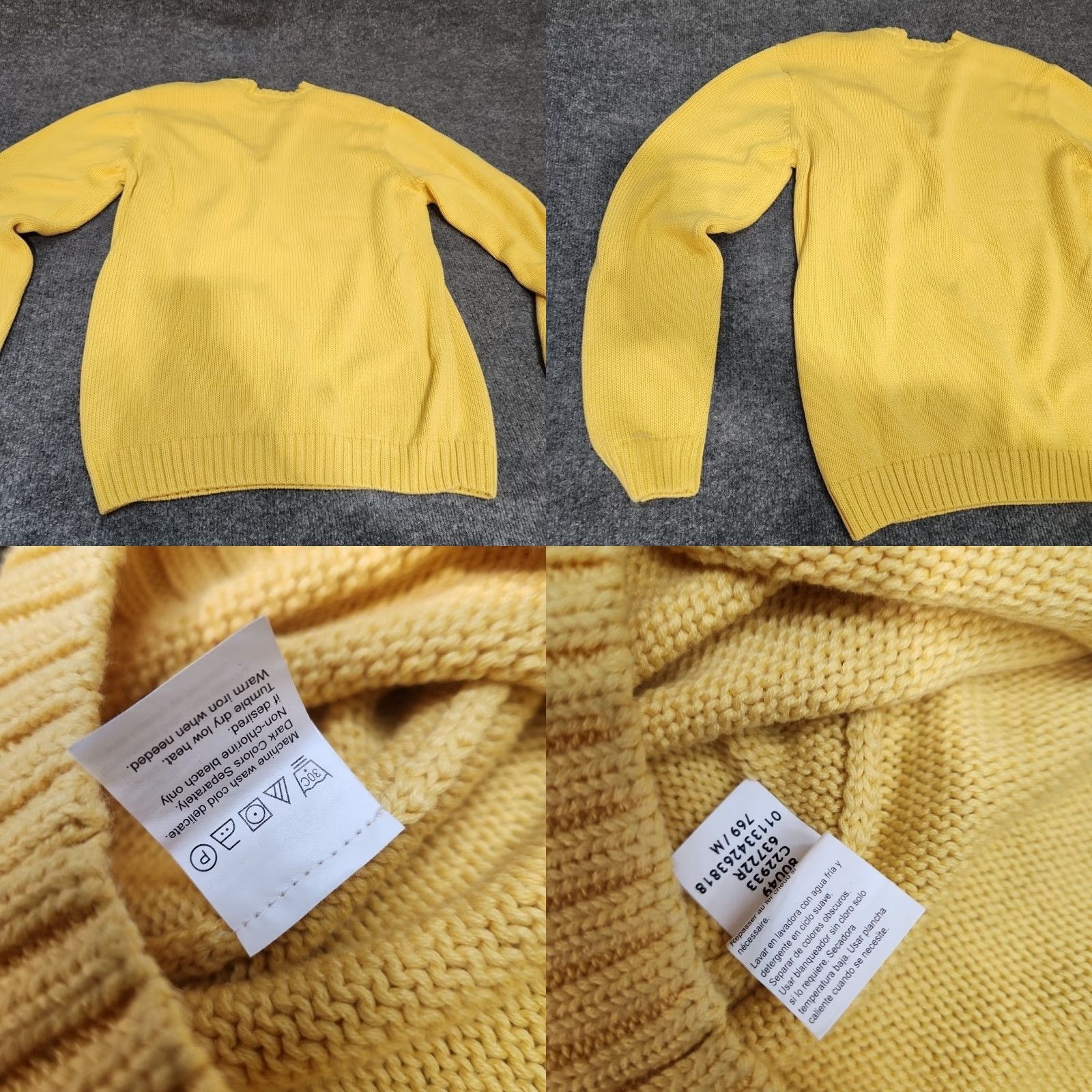 Chaps Chaps Pullover Sweater Men Medium Yellow Crew Neck Crochet Long Sleeve Cotton Knit Regular All Seasons Size US M / EU 48-50 / 2 - 9 Thumbnail