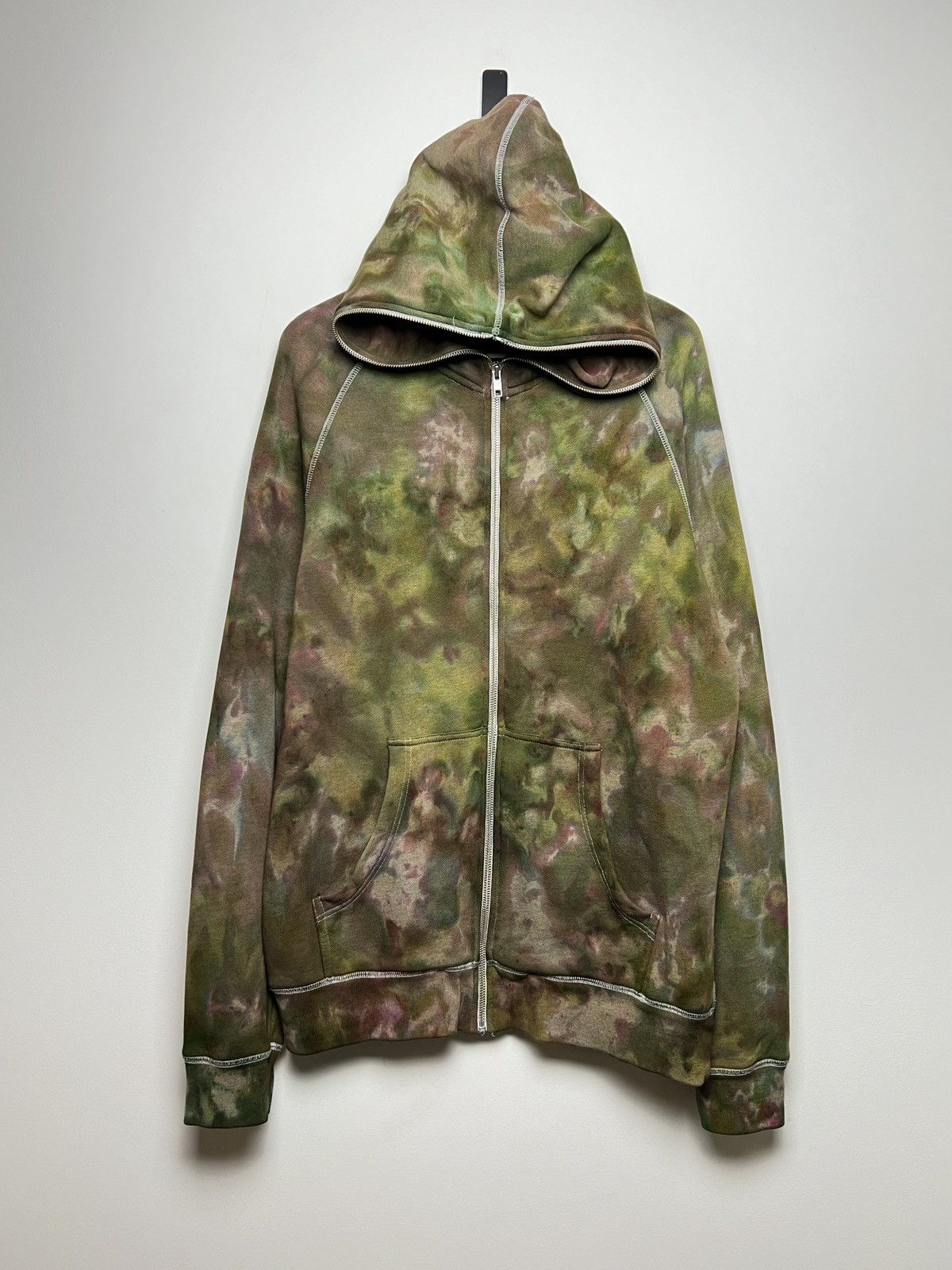 acne y2k full zip gimp camo tie dye solid hoodie