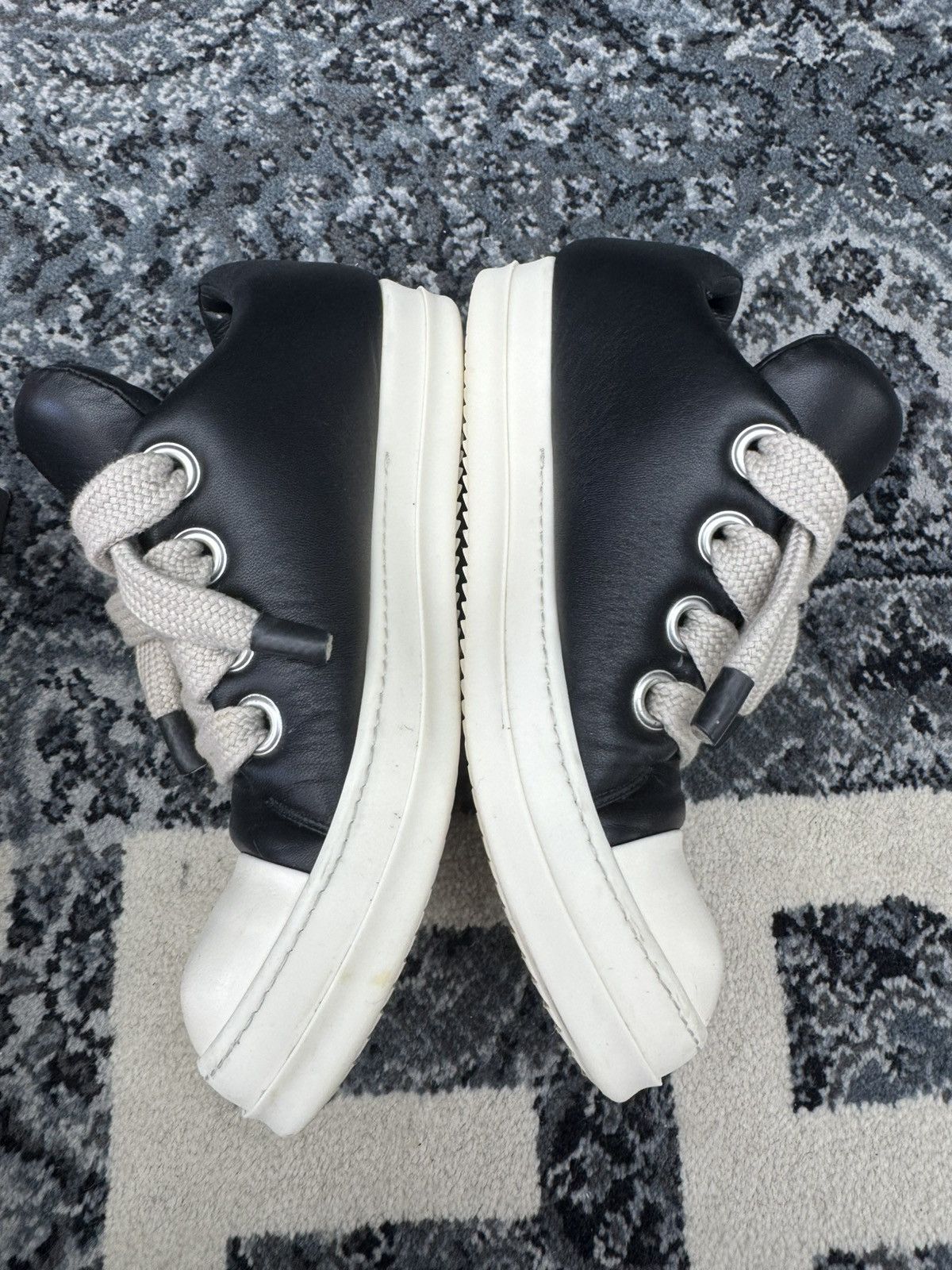 Rick Owens Rick Owens Hollywood Jumbo Laced Low 'Black Milk' Size US 11 / EU 44 - 2 Thumbnail