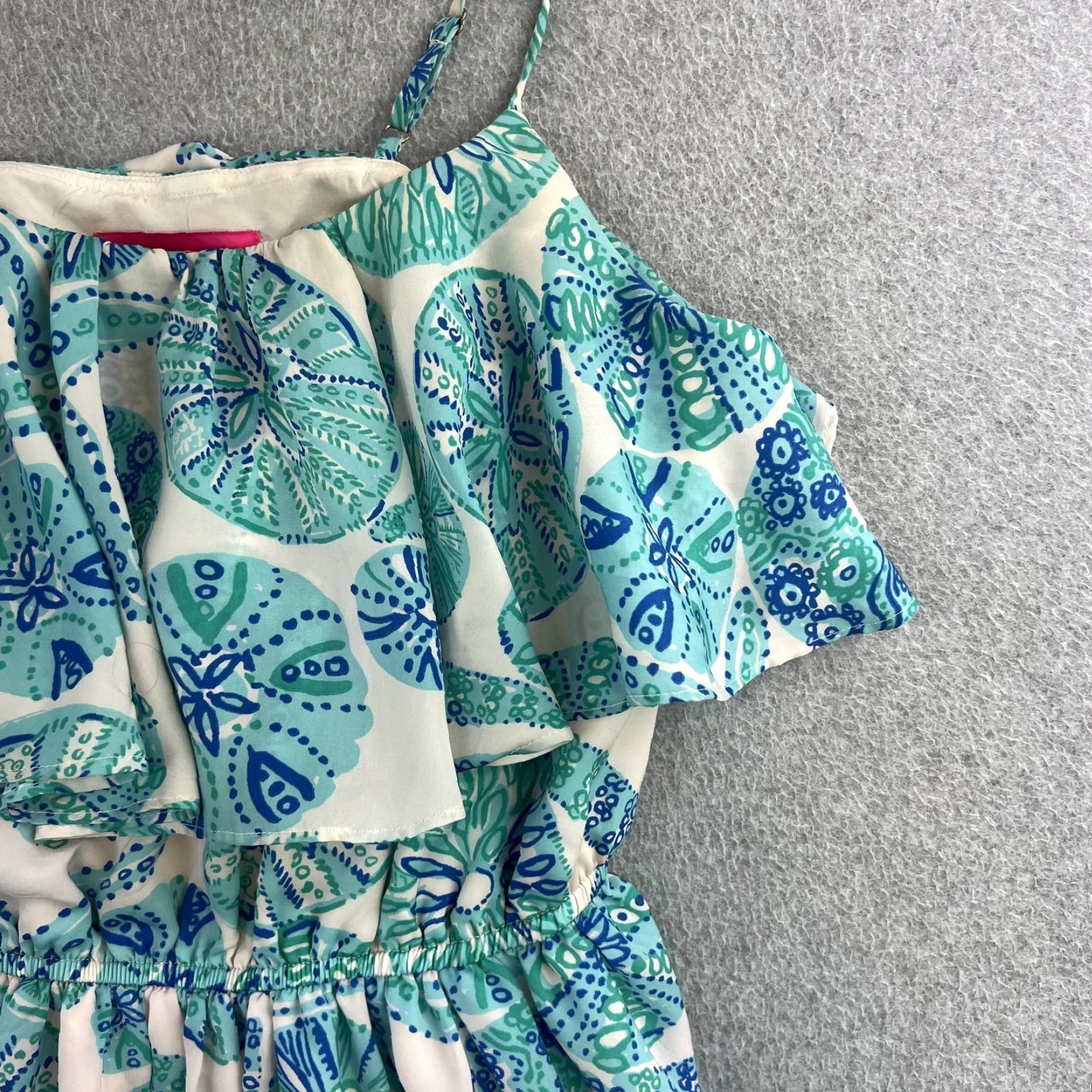 Lilly Pulitzer Lilly Pulitzer Dress Womens Small Blue Sand Dollar Cold Shoulder Sundress Size S / US 4 / IT 40 - 4 Thumbnail