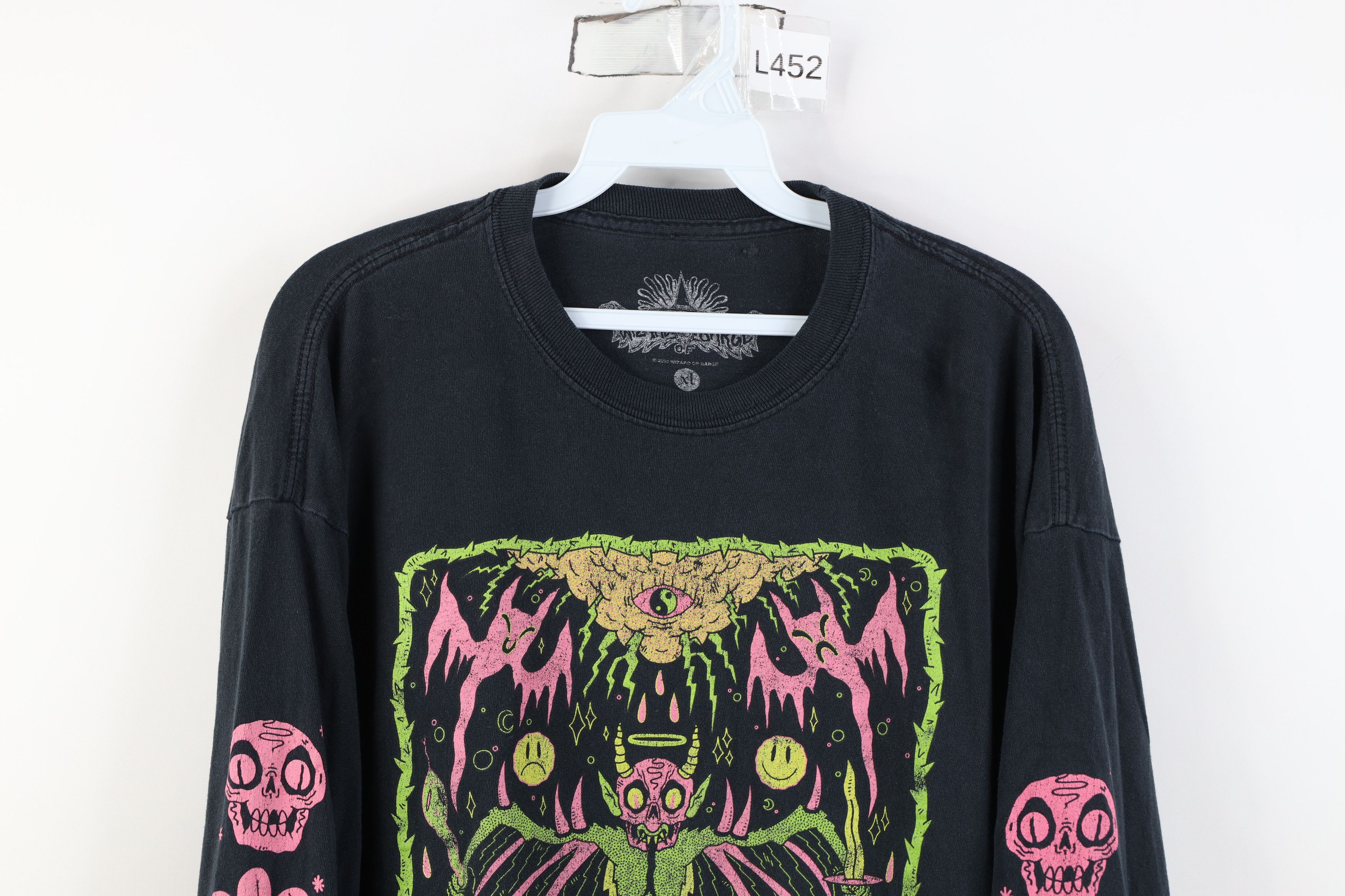 Vintage Y2K Streetwear Skull Flower Fire Flames Long Sleeve T-Shirt Size US XL / EU 56 / 4 - 2 Thumbnail