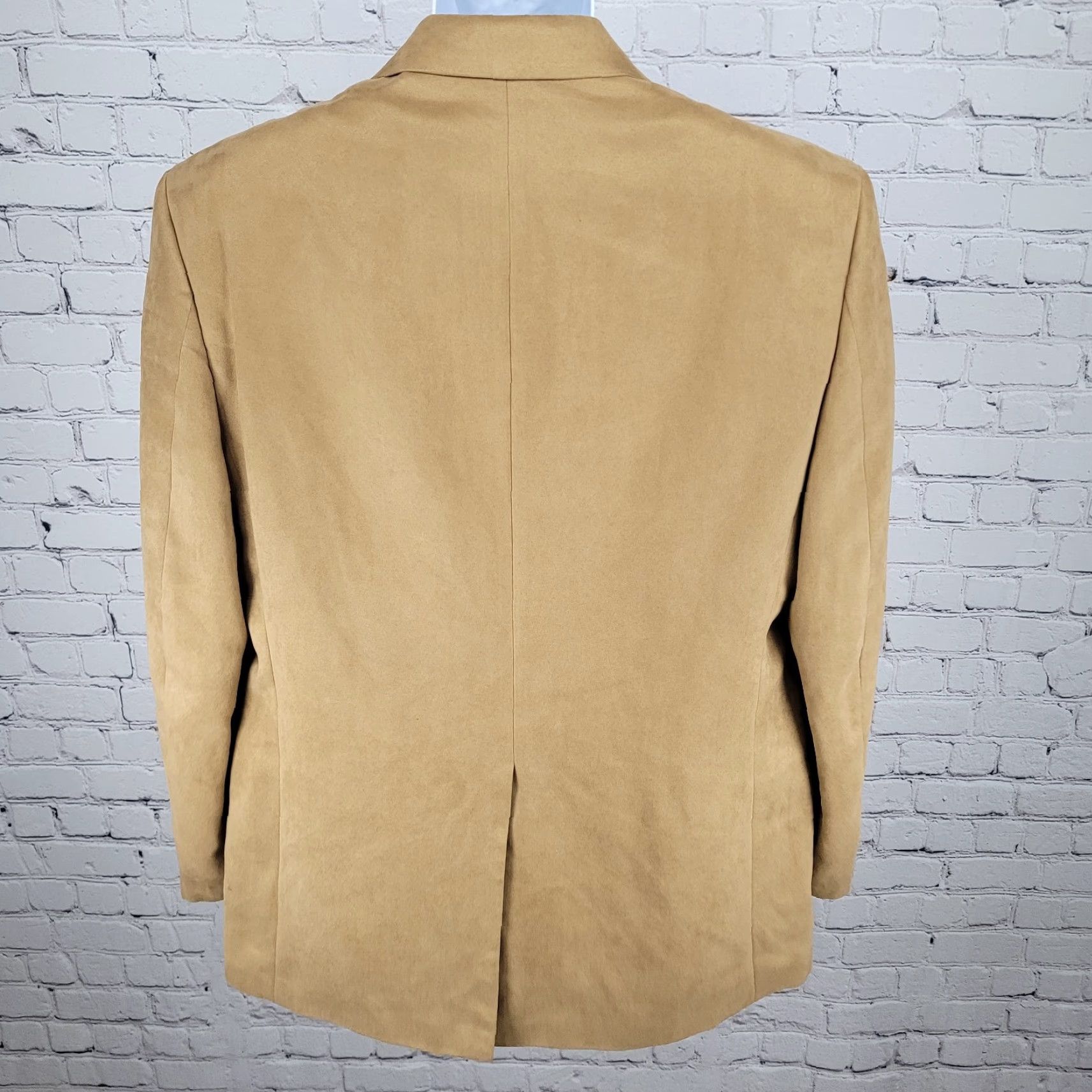 Chaps Chaps Ralph Lauren Tan Microfiber 2 Button Vented Notch Blazer Jacket Size 42 Size 42R - 2 Thumbnail
