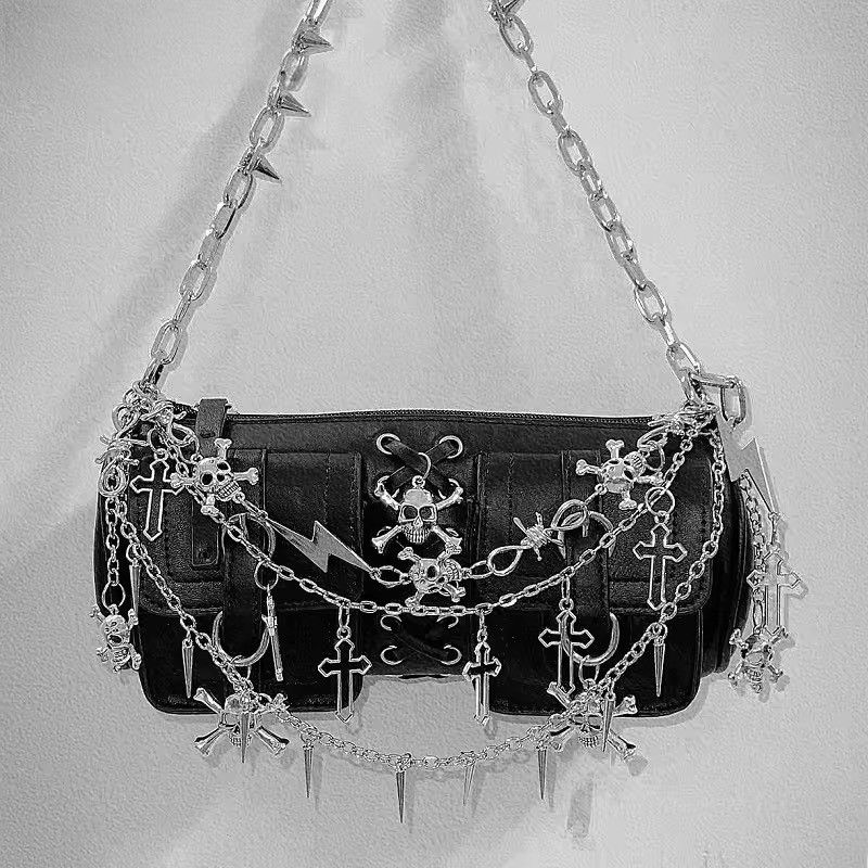 Other Y2K Gothic Chain Crossbody Bag – Punk Streetwear Purse Size ONE SIZE - 1 Thumbnail