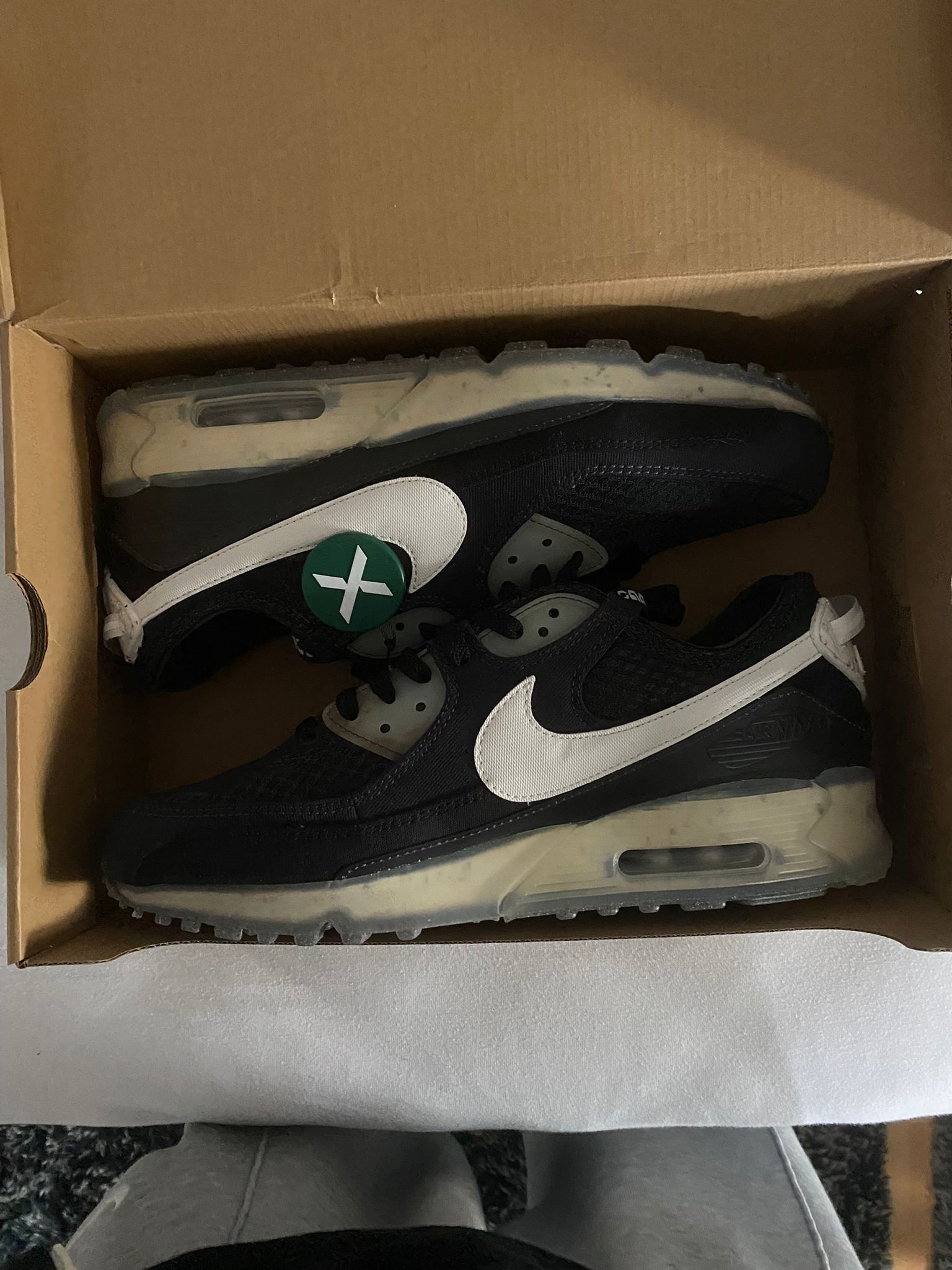 image of Nike Air Max Terrascape 90 Crater Foam Shoes in Black/White, Men's (Size 10.5)