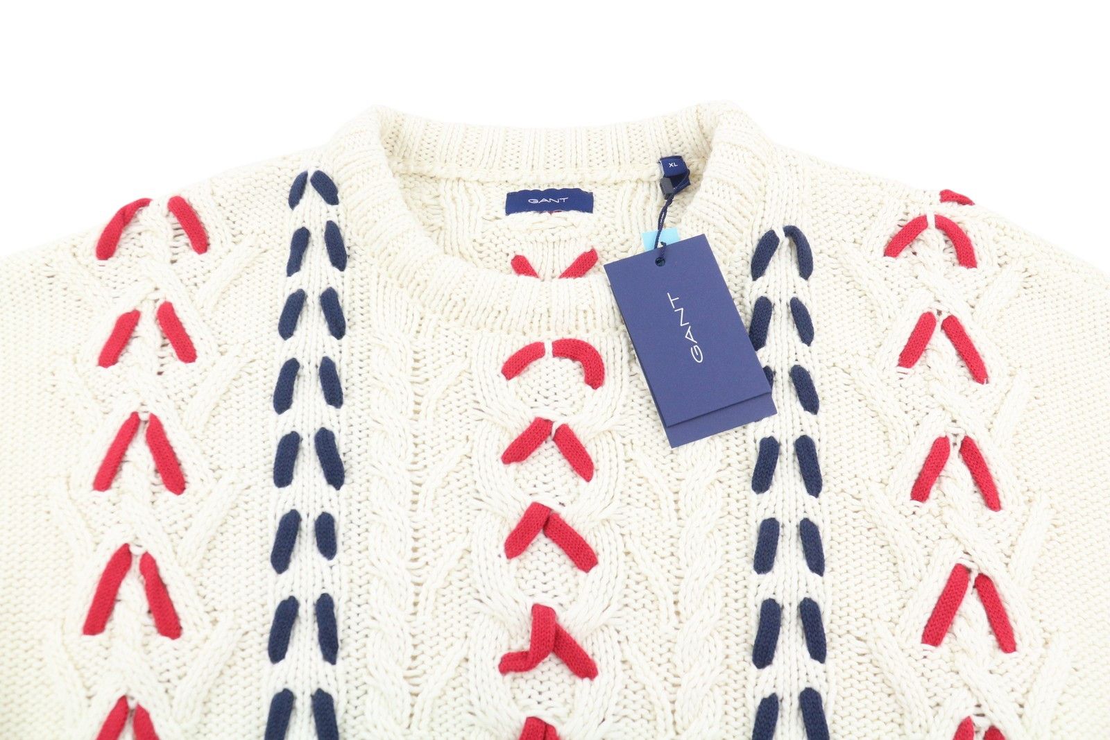 Gant CHUNKY CABLE C-NECK XL Cream Wool Blend Jumper 87317 Size US XL / EU 56 / 4 - 5 Thumbnail