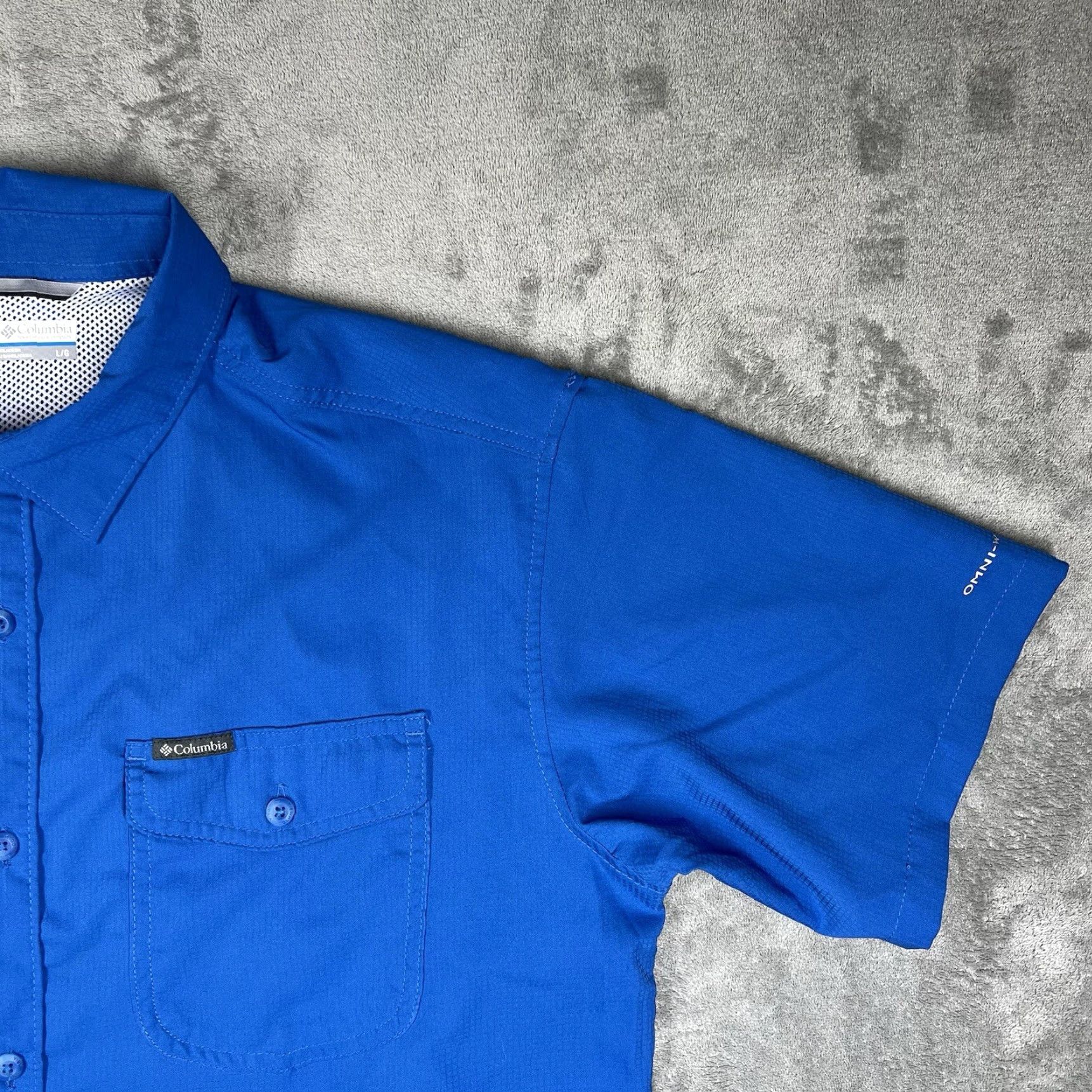 Vintage Columbia Shirt PFG Mens L Blue Omni-Wick Shield Short Sleeve Button-Up Size US L / EU 52-54 / 3 - 4 Thumbnail