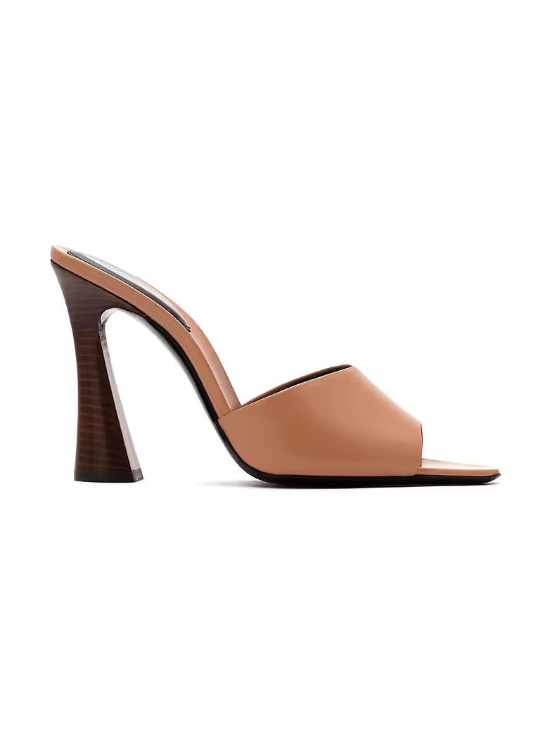 Saint Laurent Paris oc11z1225 731579 Suite Mules in Shiny Leather in Brown Size US 5 / IT 35 - 1 Thumbnail