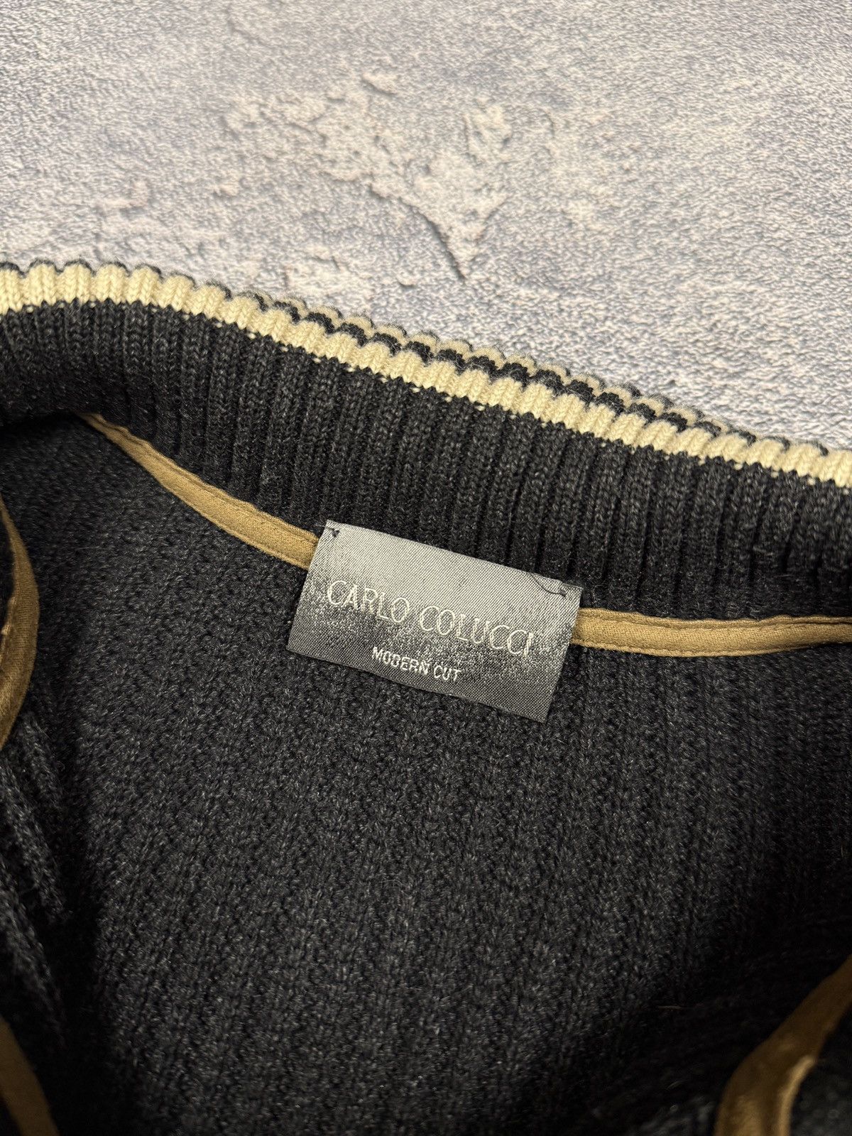 Carlo Colucci × Vintage Vintage Carlo Colucci 1/3 Zip Faded Sweater Size US L / EU 52-54 / 3 - 8 Thumbnail