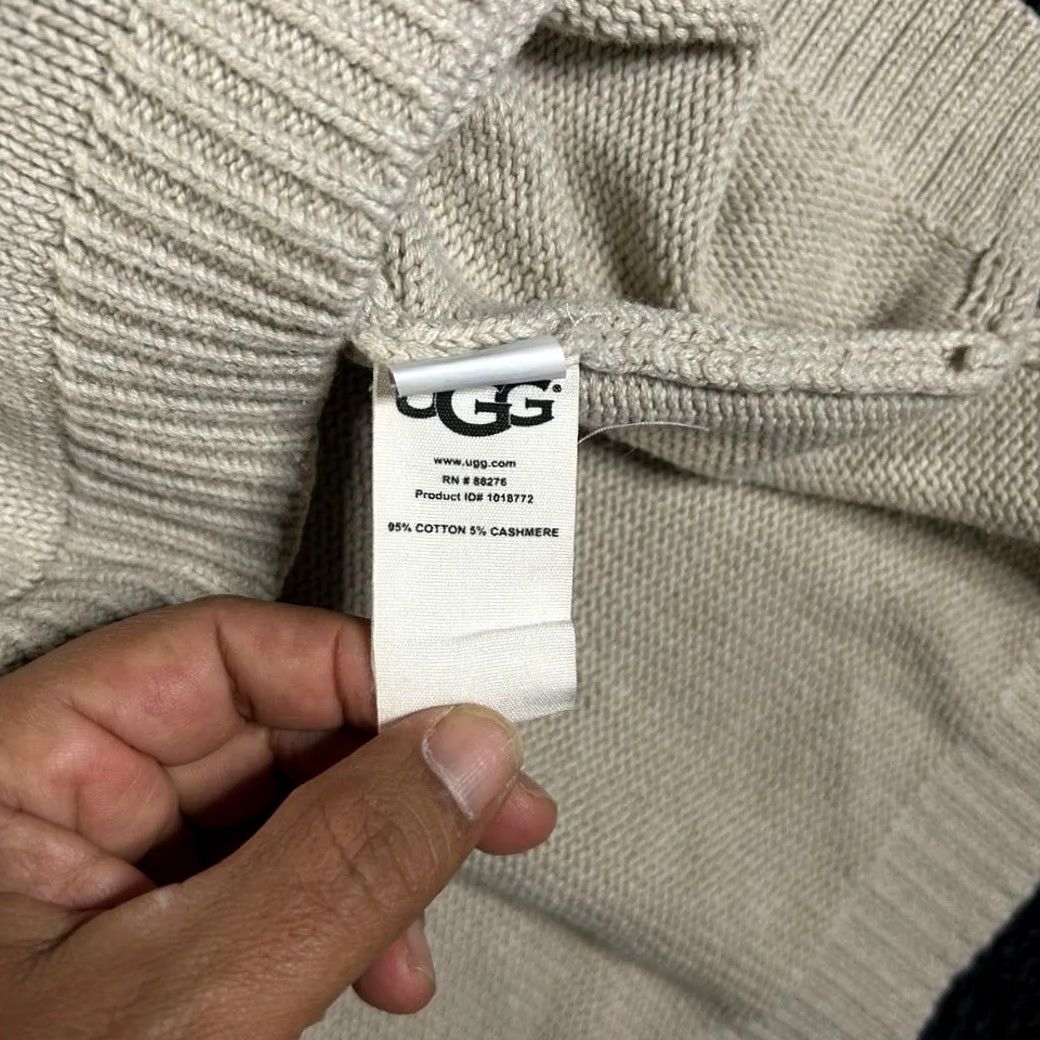 Ugg UGG Women Beige Knit Cowl Neck Sweater M Cotton Cashmere Blend Shirt Womens Size M / US 6-8 / IT 42-44 - 4 Thumbnail
