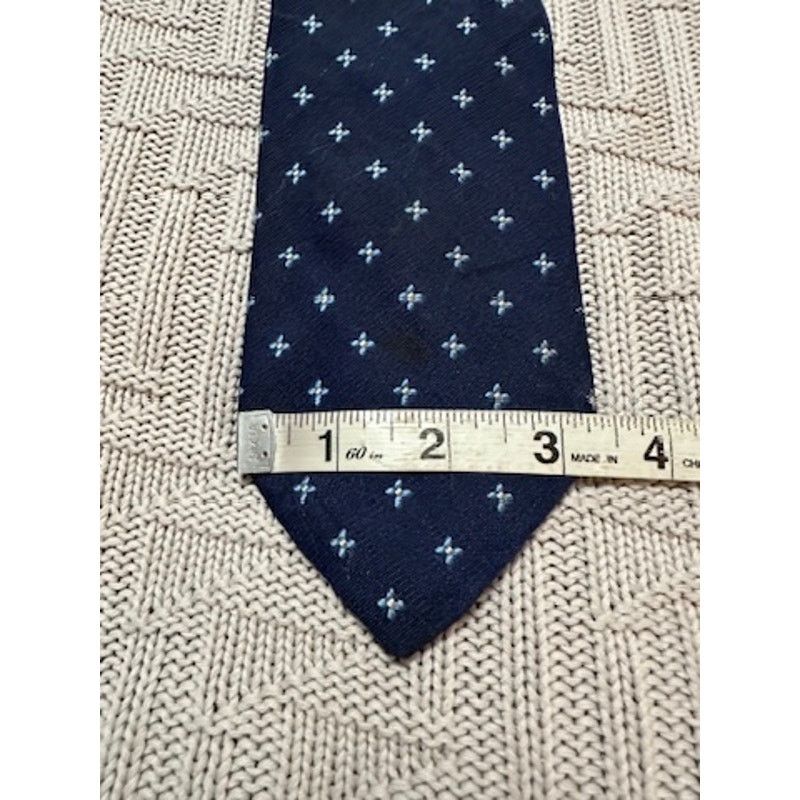 Brooks Brothers Brooks Brothers blue cross print linen silk blend tie Size ONE SIZE - 4 Thumbnail