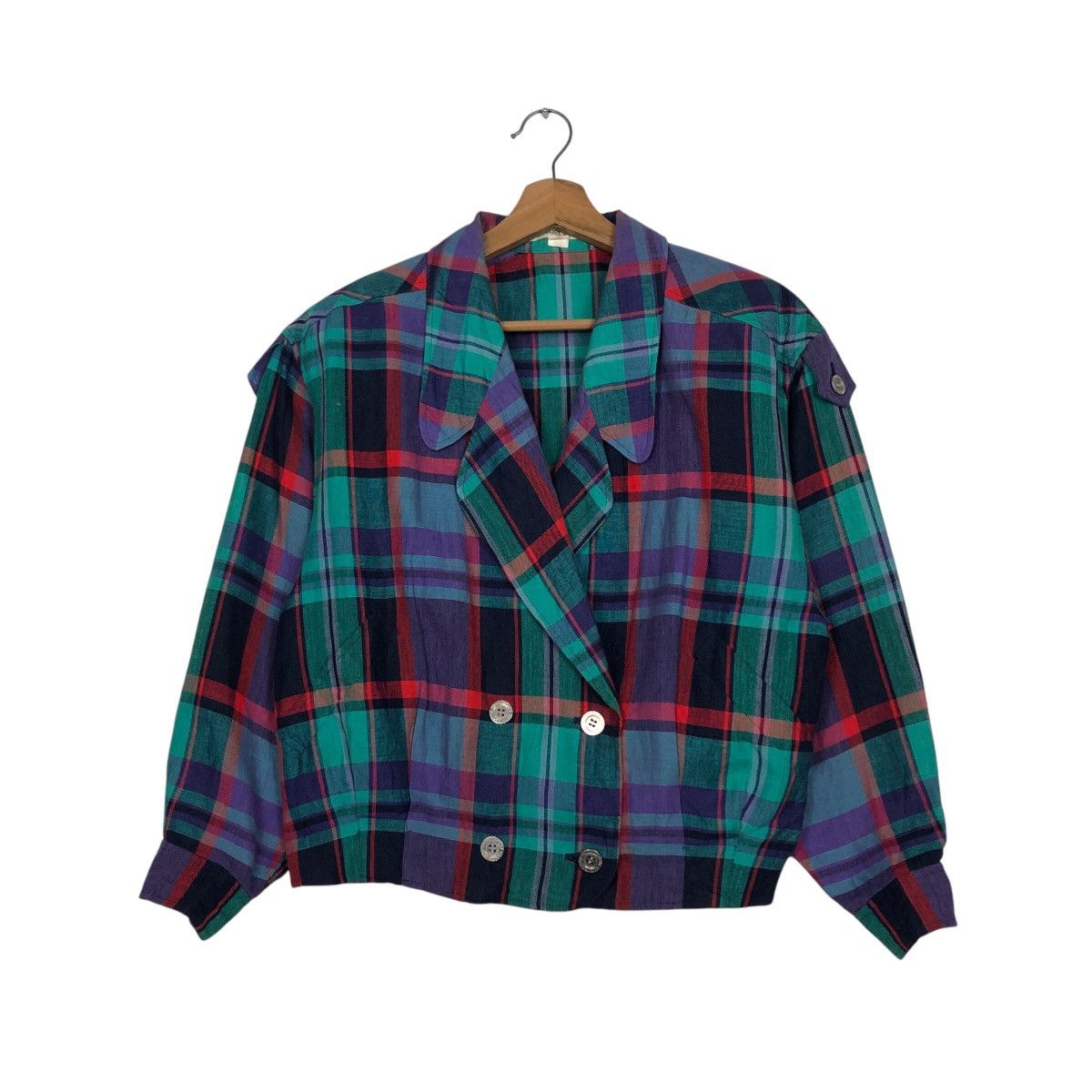 Japanese Brand 📌Vintage Bomber Jacket Chalet Blanc Tartan Issey Miyake Size US S / EU 44-46 / 1 - 2 Thumbnail