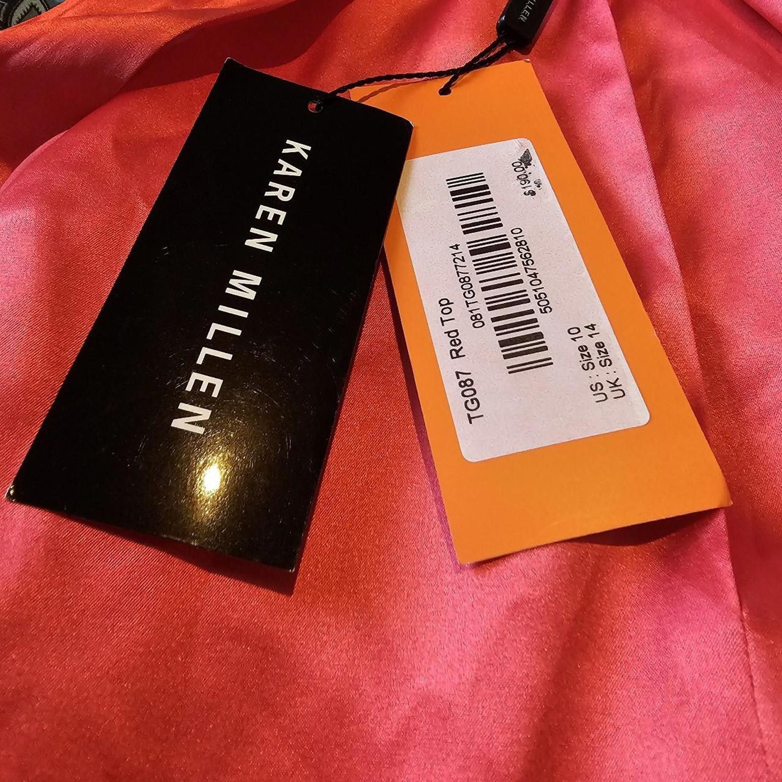 Designer Karen Millen Hot Pink Silk Blouse Size L / US 10 / IT 46 - 5 Thumbnail