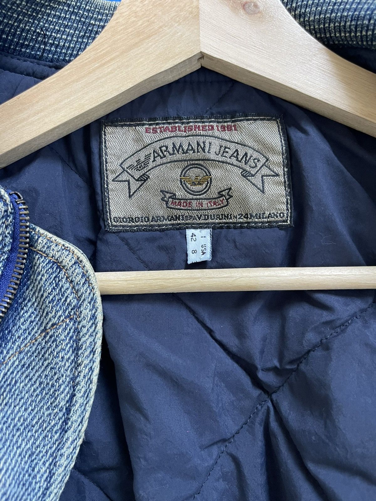 Giorgio Armani Vintage Armani Jeans Denim Bomber Jacket Size US M / EU 48-50 / 2 - 20 Thumbnail