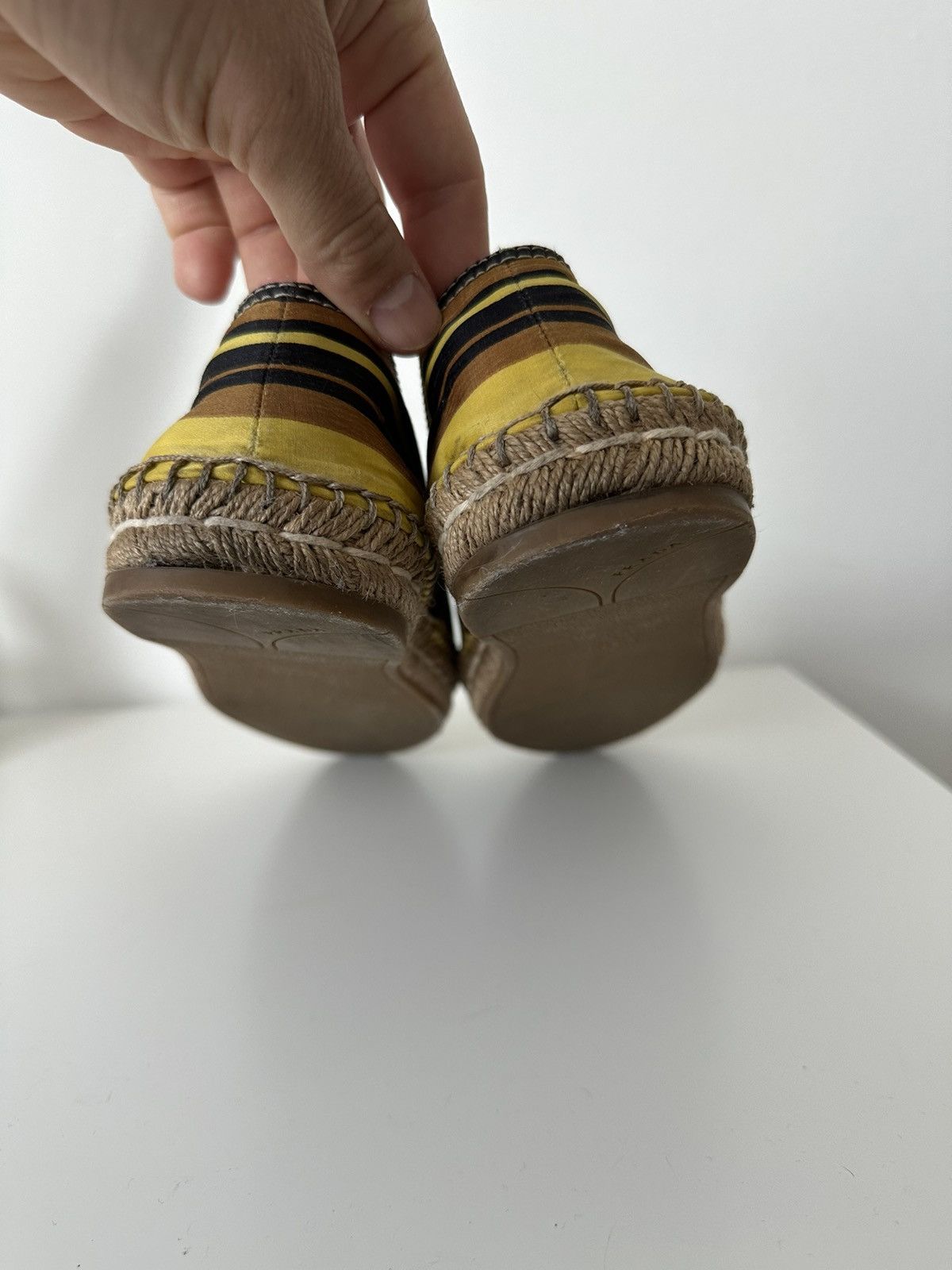 Prada Prada striped yellow black espadrilles shoes Size US 10.5 / IT 40.5 - 8 Thumbnail