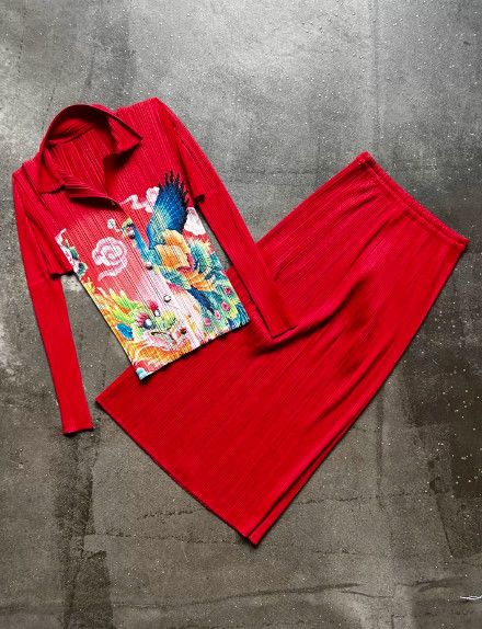 Issey Miyake ISSEY MIYAKE 1998 Dragon & Phoenix Top (Set with Skirt) Size L / US 10 / IT 46 - 3 Thumbnail