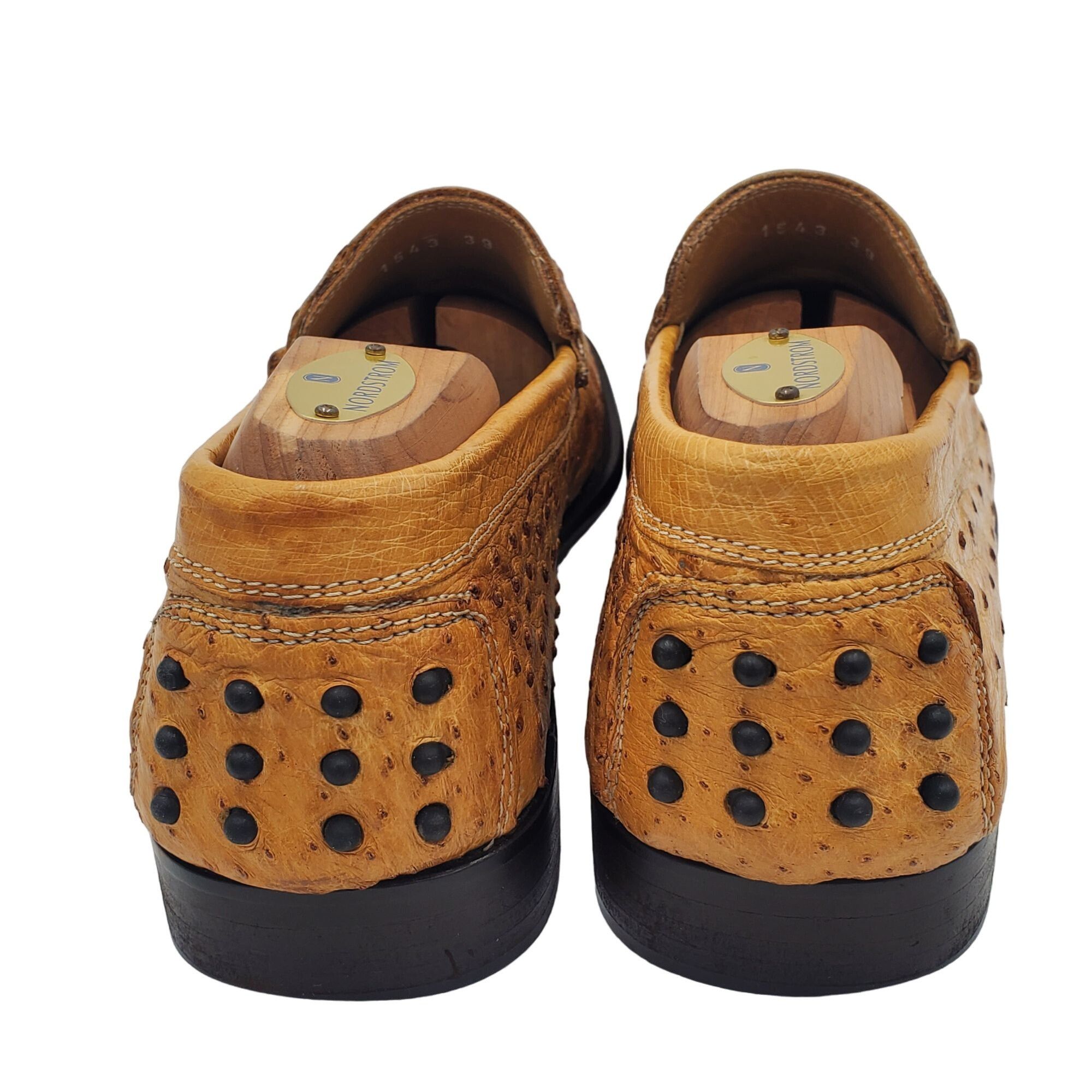 Other Italy Calzoleria Toscana Mens size 6.5 Brown Ostrich Leather Size US 6.5 / EU 39-40 - 3 Thumbnail