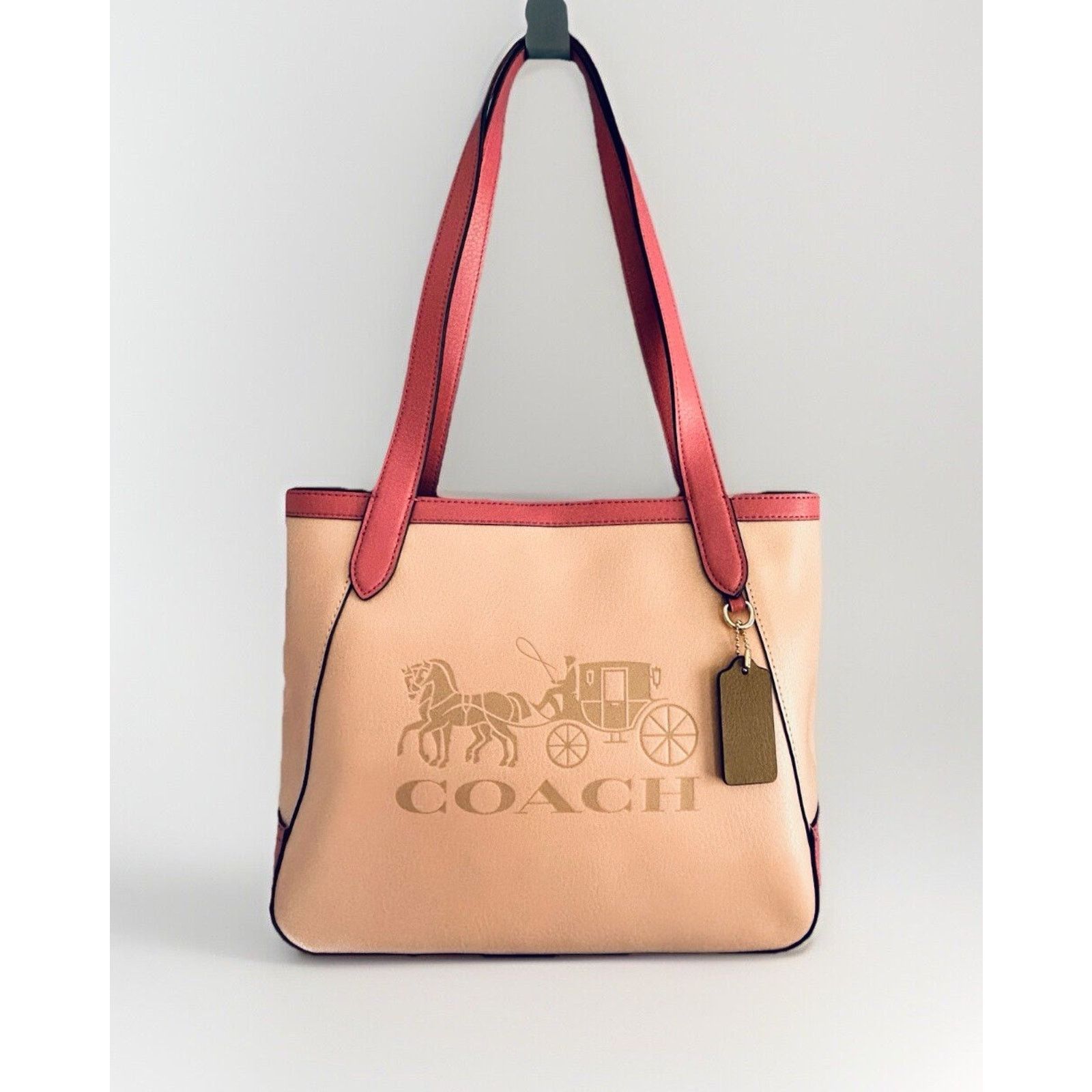 Coach Coach Leather Tote 27 Pink Blush C5775 Carriage Colorblock Size ONE SIZE - 18 Thumbnail