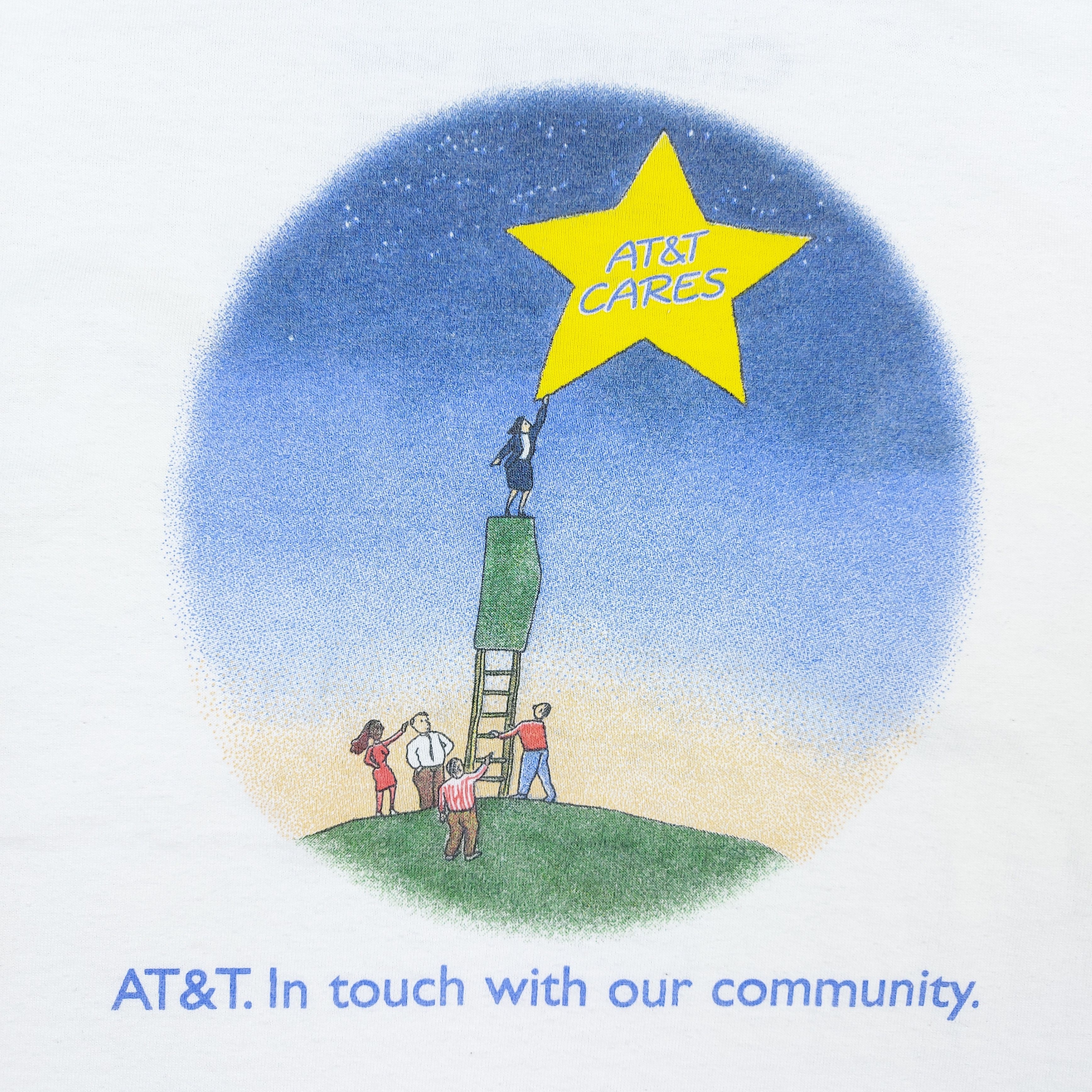 Apple Vintage 90s AT&T CARES In touch with our community TEE Size US XL / EU 56 / 4 - 4 Thumbnail