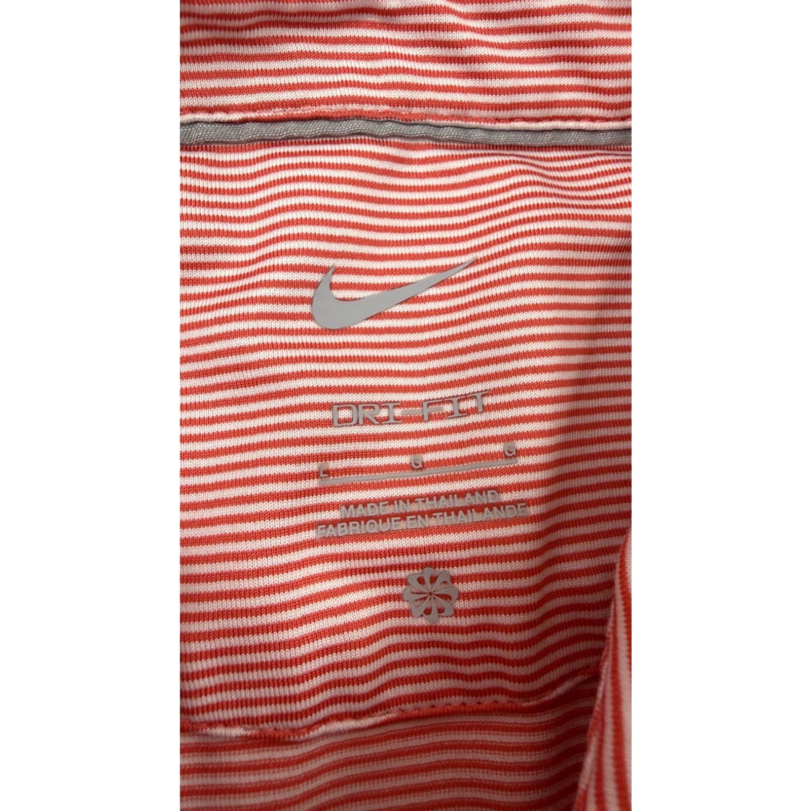 Nike Nike Polo Shirt Mens Large Orange Stripe Dri-Fit Golf Performance Stretch Top Size US L / EU 52-54 / 3 - 5 Thumbnail