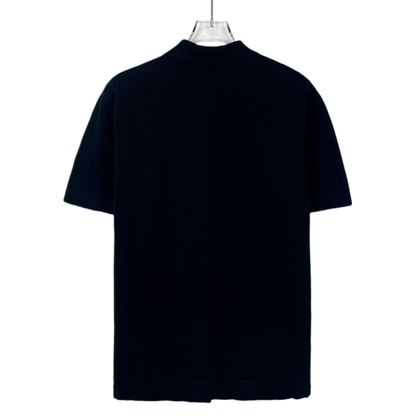 Hermes Hermès Black Cotton Short-Sleeve Polo Shirt Size L Made In I Size US L / EU 52-54 / 3 - 6 Thumbnail