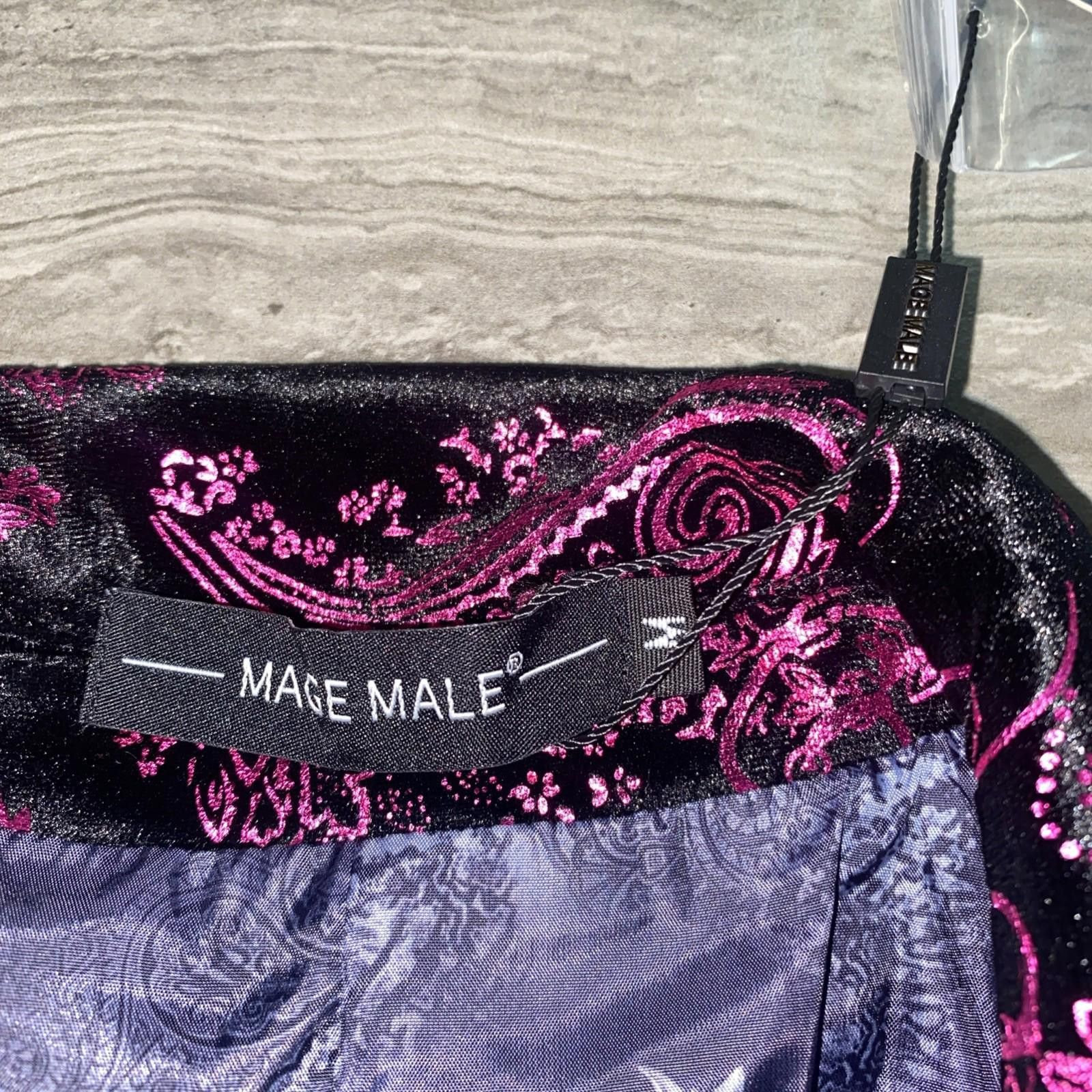 Other Mage Male Men Suit Jacket Size Medium Purple Pink Paisley Size 38R - 7 Thumbnail