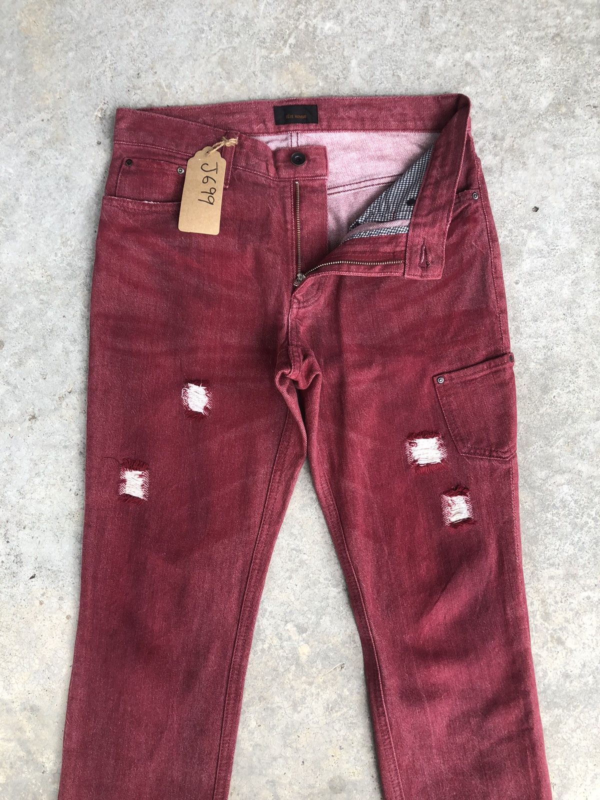 Issey Miyake Distressed Jeans Tete Homme Skinny Jeans Japanese Size US 30 / EU 46 - 3 Thumbnail