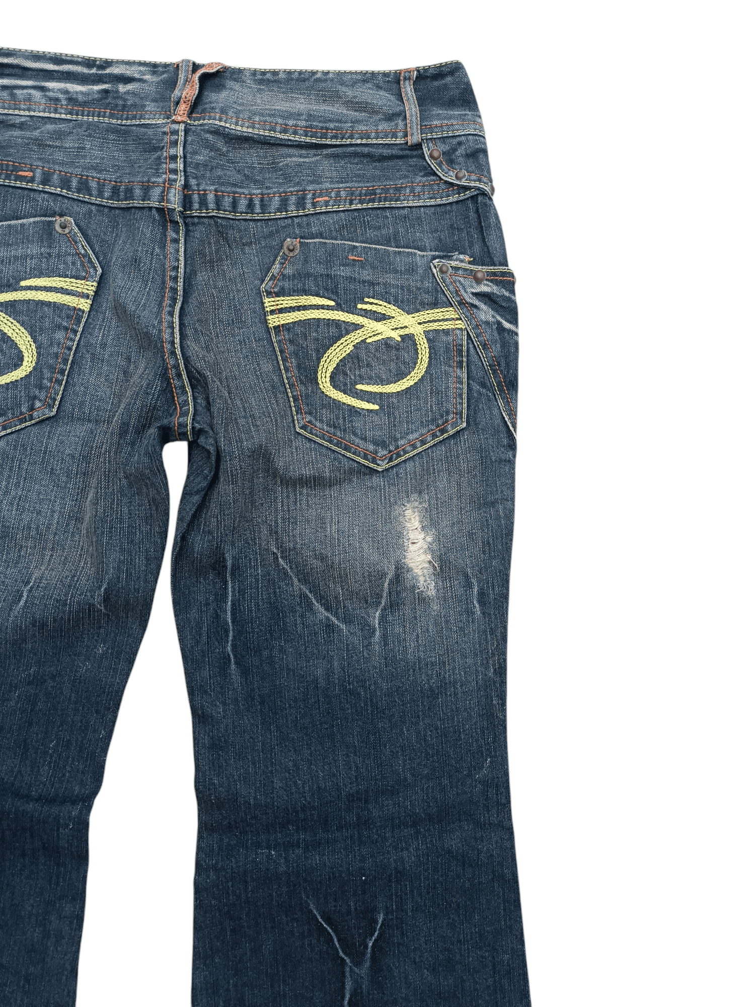 If Six Was Nine Rare Japanese Brand Ryu Ryu Super Flared Distressed Jeans Size US 32 / EU 48 - 6 Thumbnail