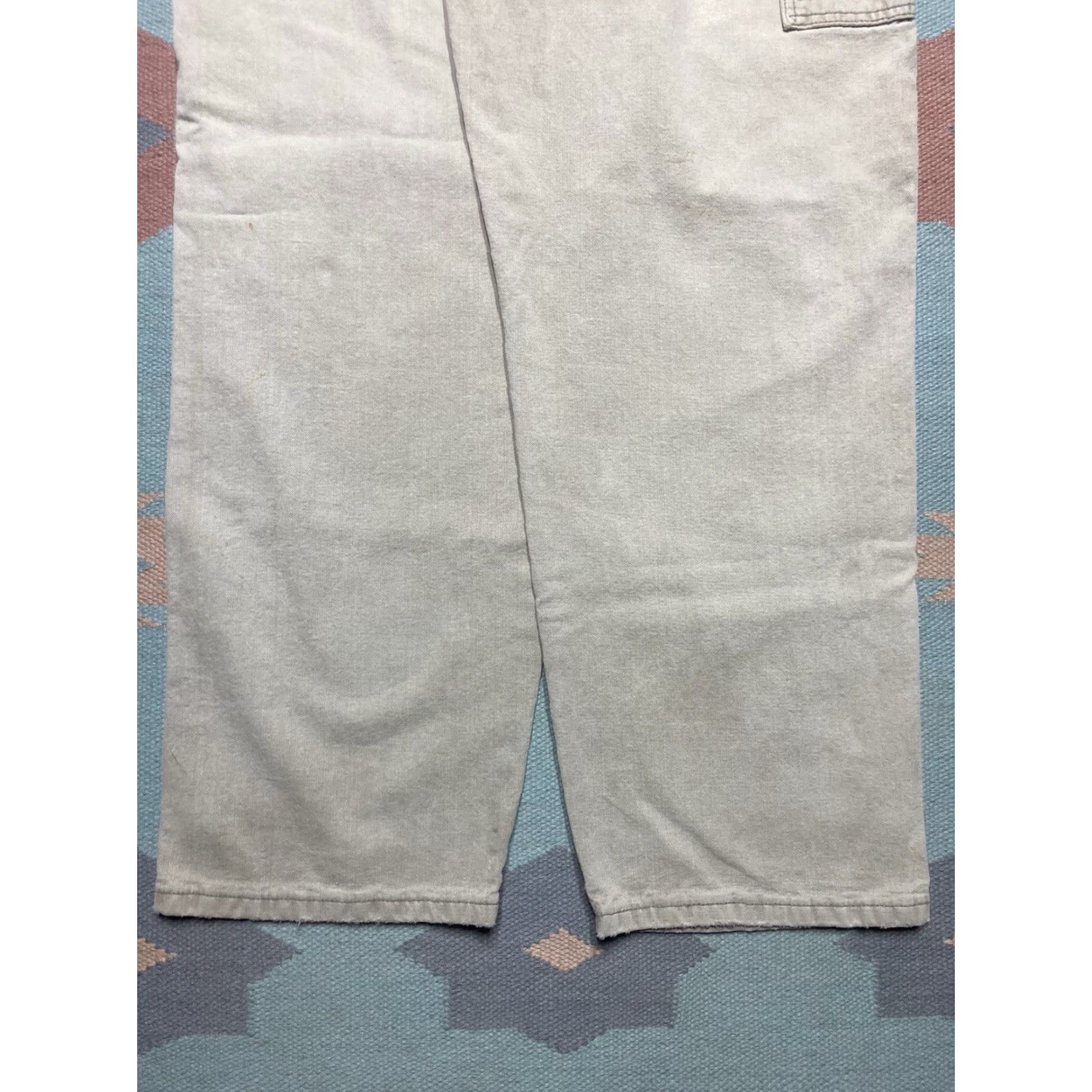 Wrangler VINTAGE Wrangler Carpenter Jeans Beige Khaki Tan Baggy 37x32 Mens Jeans Khakis 90s Skater Size US 37 - 2 Thumbnail