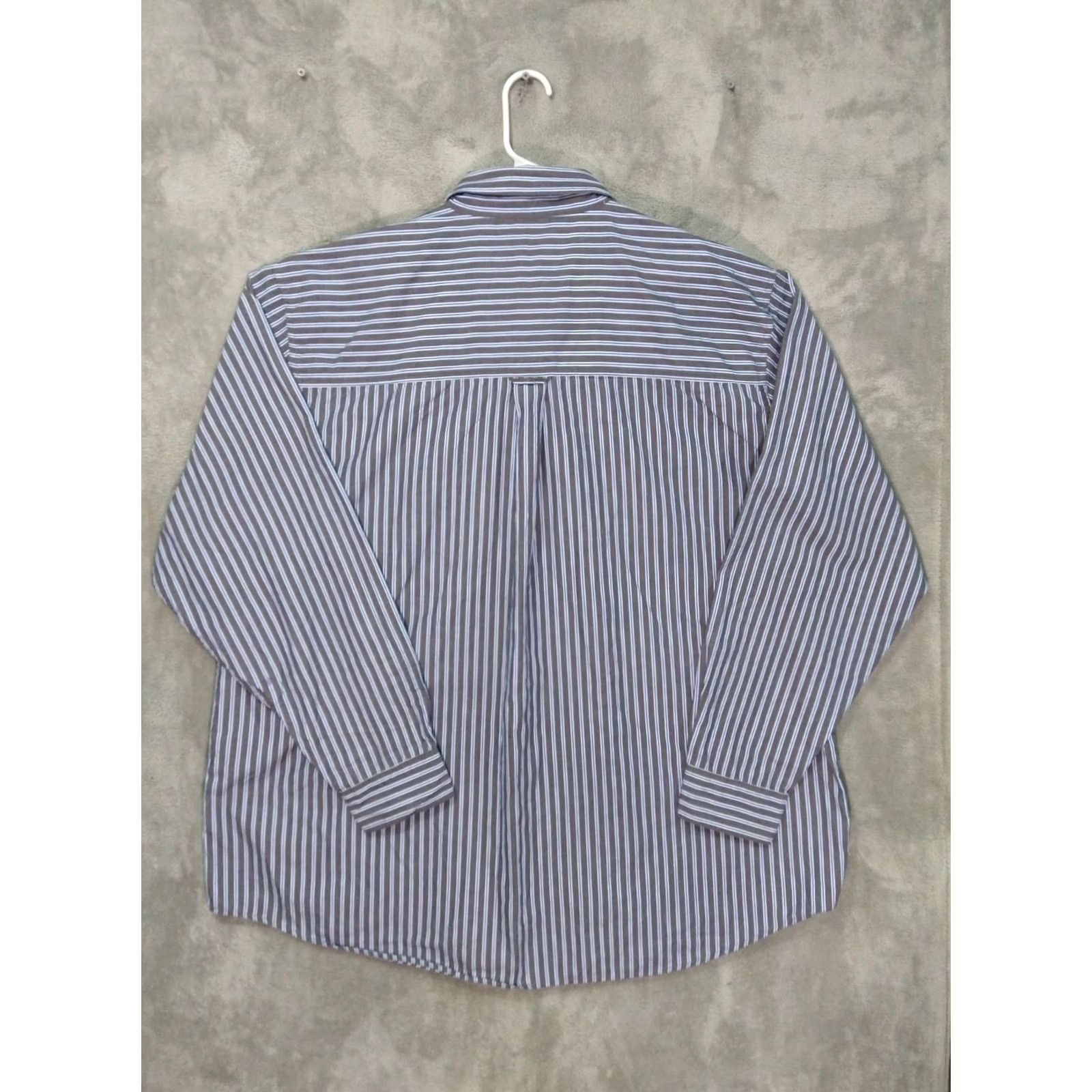 Chaps Chaps Shirt Mens 3XT Brown Striped Easy Care Long Sleeve Button Down Casual Size US XXL / EU 58 / 5 - 2 Thumbnail