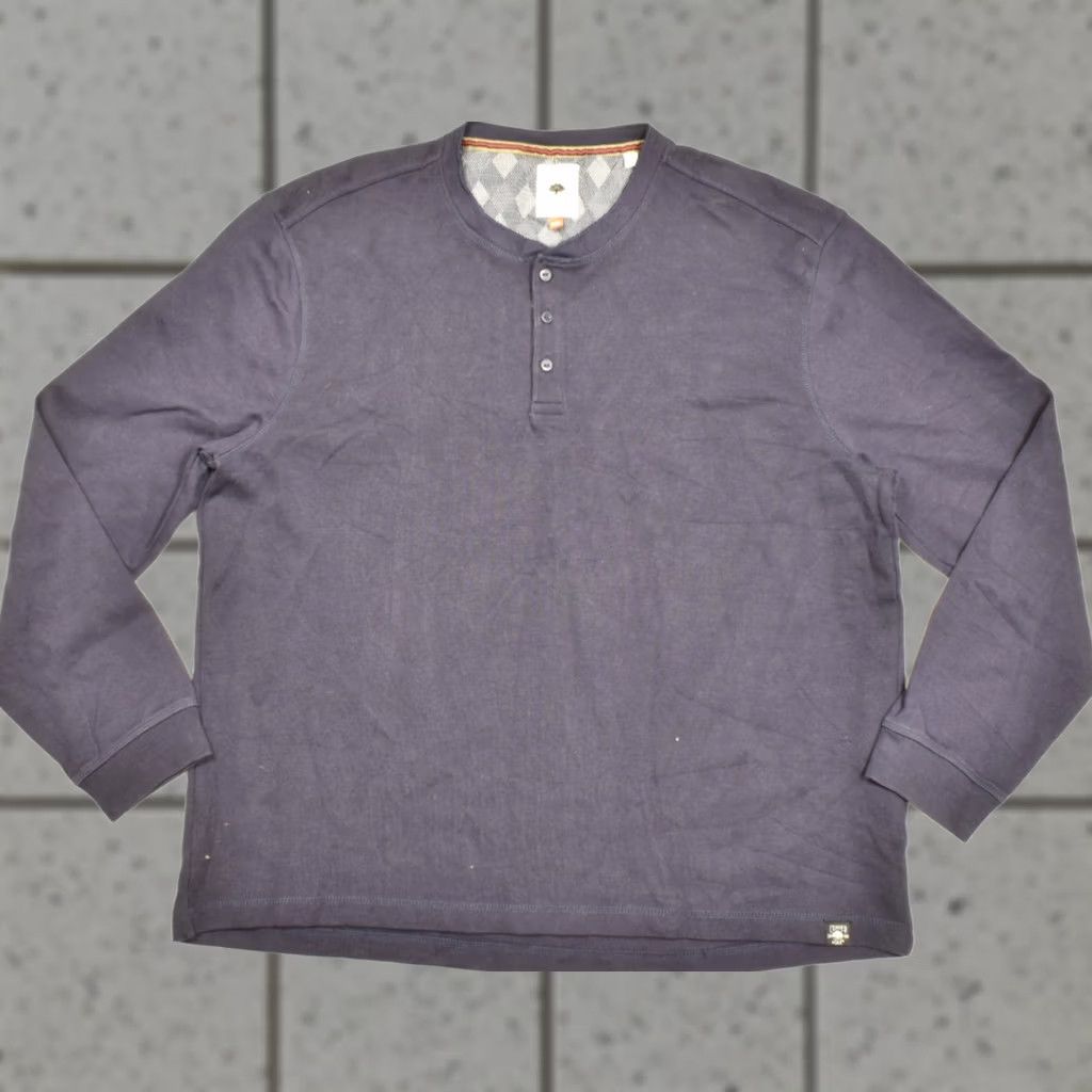 Copper & Oak Henley Shirt Mens 3xl Navy Blue Long Sleeve Waffle Thermal Casual, Men's (Size Xxl)