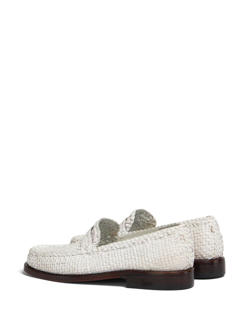 Marni oc11z0525 Interwoven Design Leather Loafer in White Size US 6 / IT 36 - 5 Thumbnail