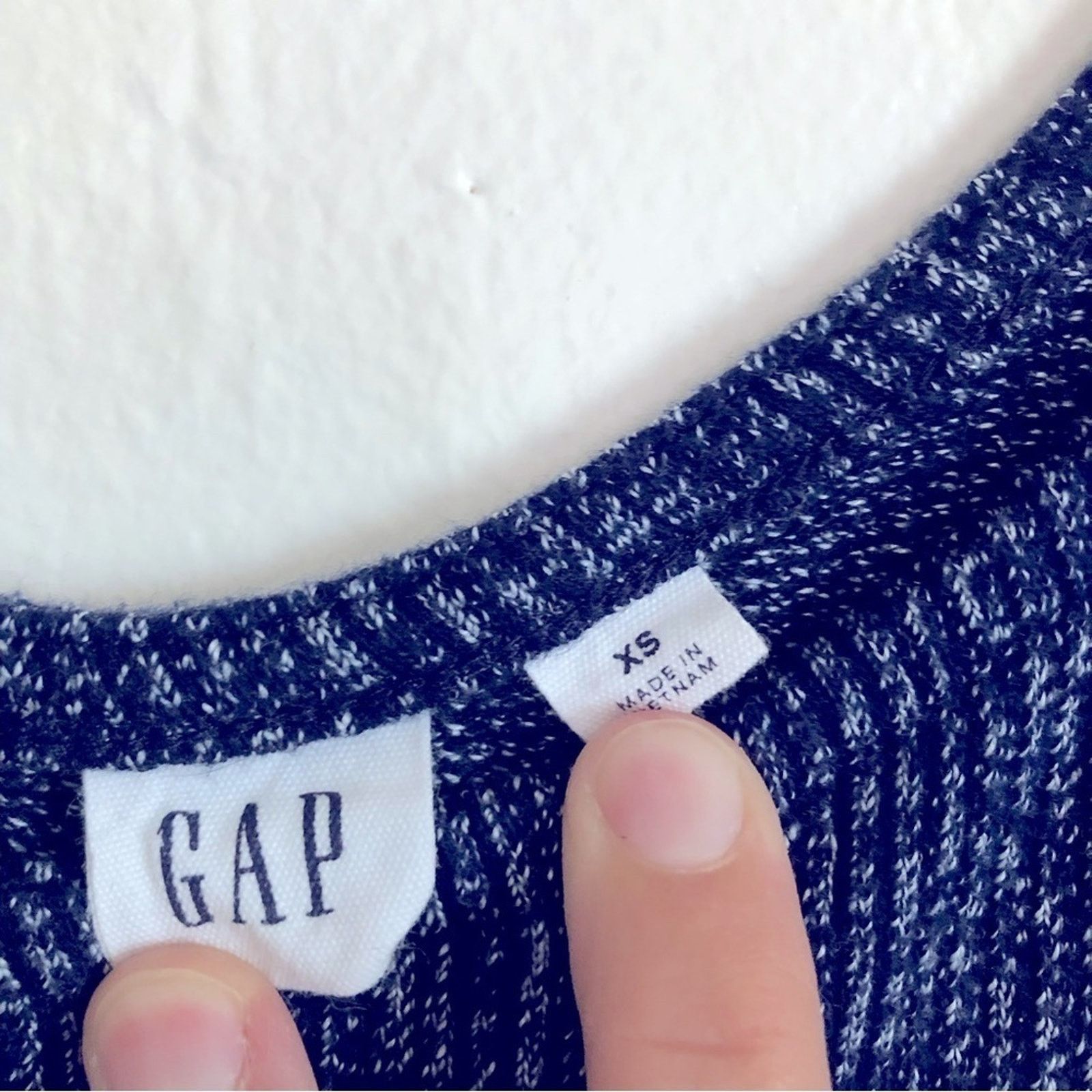 Gap Gap Cotton Knit Blue Wide Leg Scoop Neck Sleeveless Jumpsuit Size 22" - 7 Thumbnail