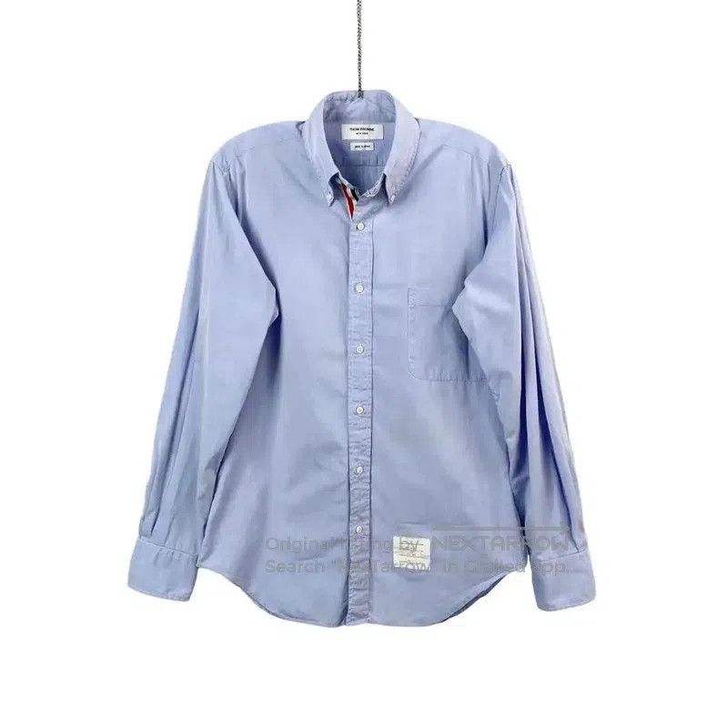 Thom Browne Thom Browne Blue Cotton Long Sleeve Shirt . Size US M / EU 48-50 / 2 - 1 Thumbnail
