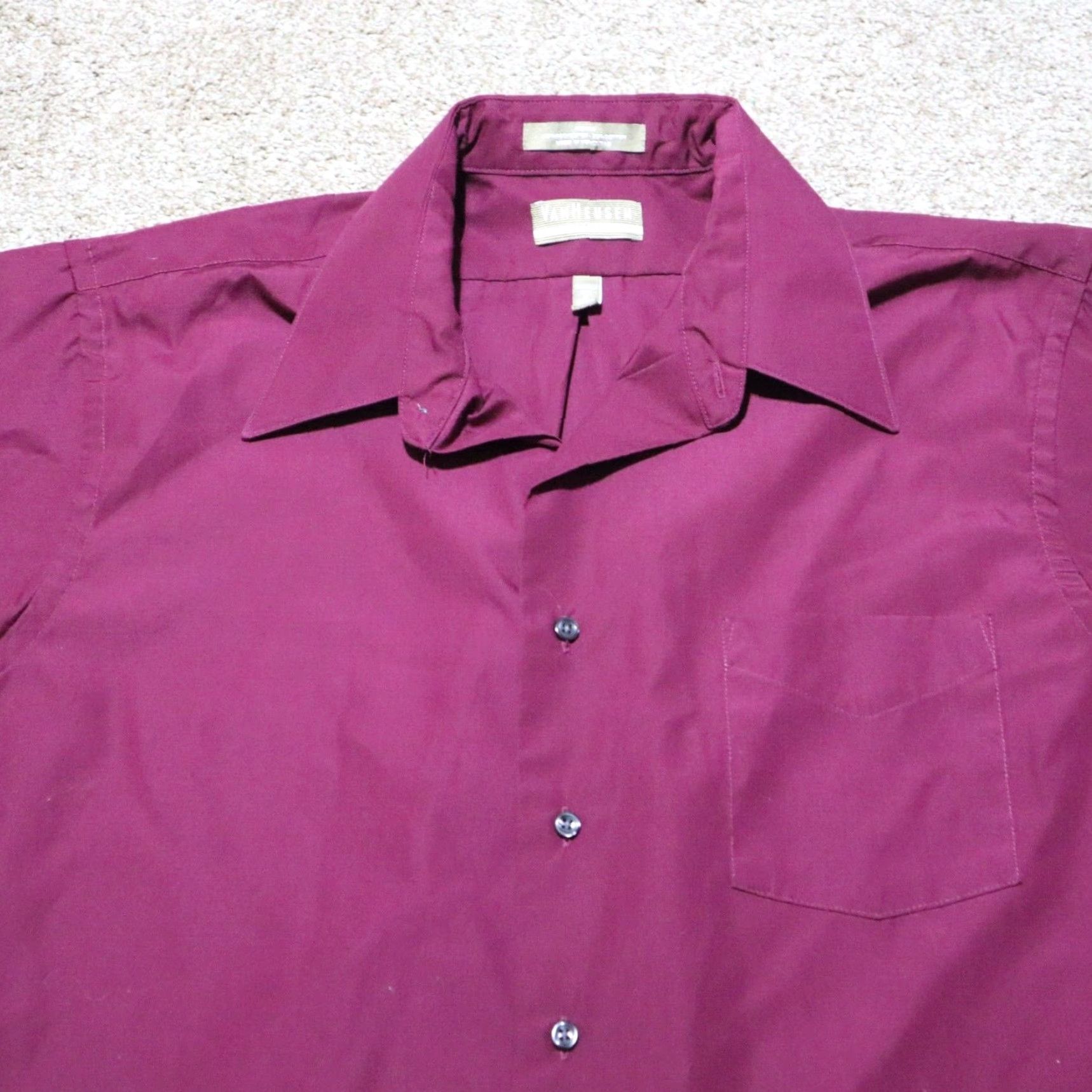 Van Heusen Van Heusen Shirt Button-Up 17 32/33 Purple Long Sleeve Mens Size 17 32/33 Cotton Blend Striped Casual Front Button-Up Shirt Mens Size US XL / EU 56 / 4 - 2 Thumbnail