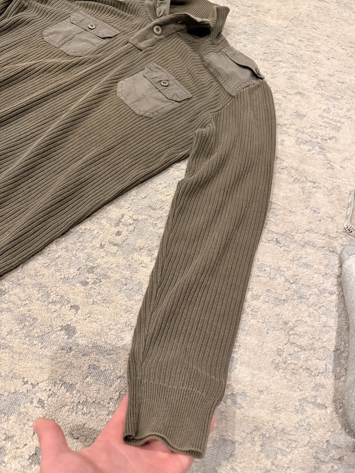 American Rag American Rag Cie Military Style Ribbed Knit Utility Sweater Size US L / EU 52-54 / 3 - 4 Thumbnail
